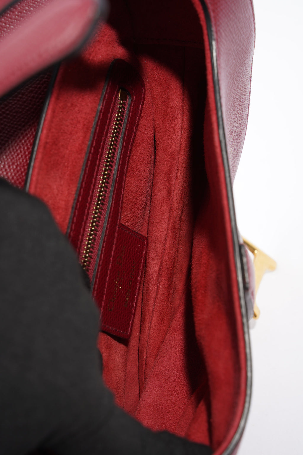 Christian Dior Saddle Bag Burgundy Leather