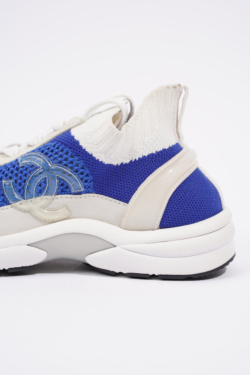 Chanel CC Logo Sneaker Blue / White Suede EU 38 UK 5