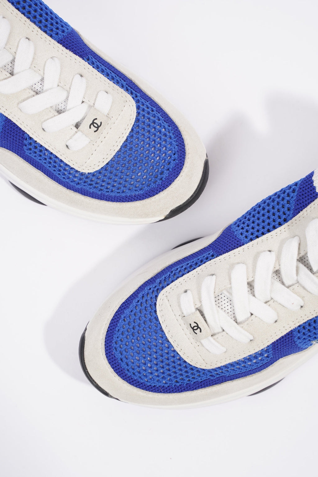 Chanel CC Logo Sneaker Blue / White Suede EU 38 UK 5