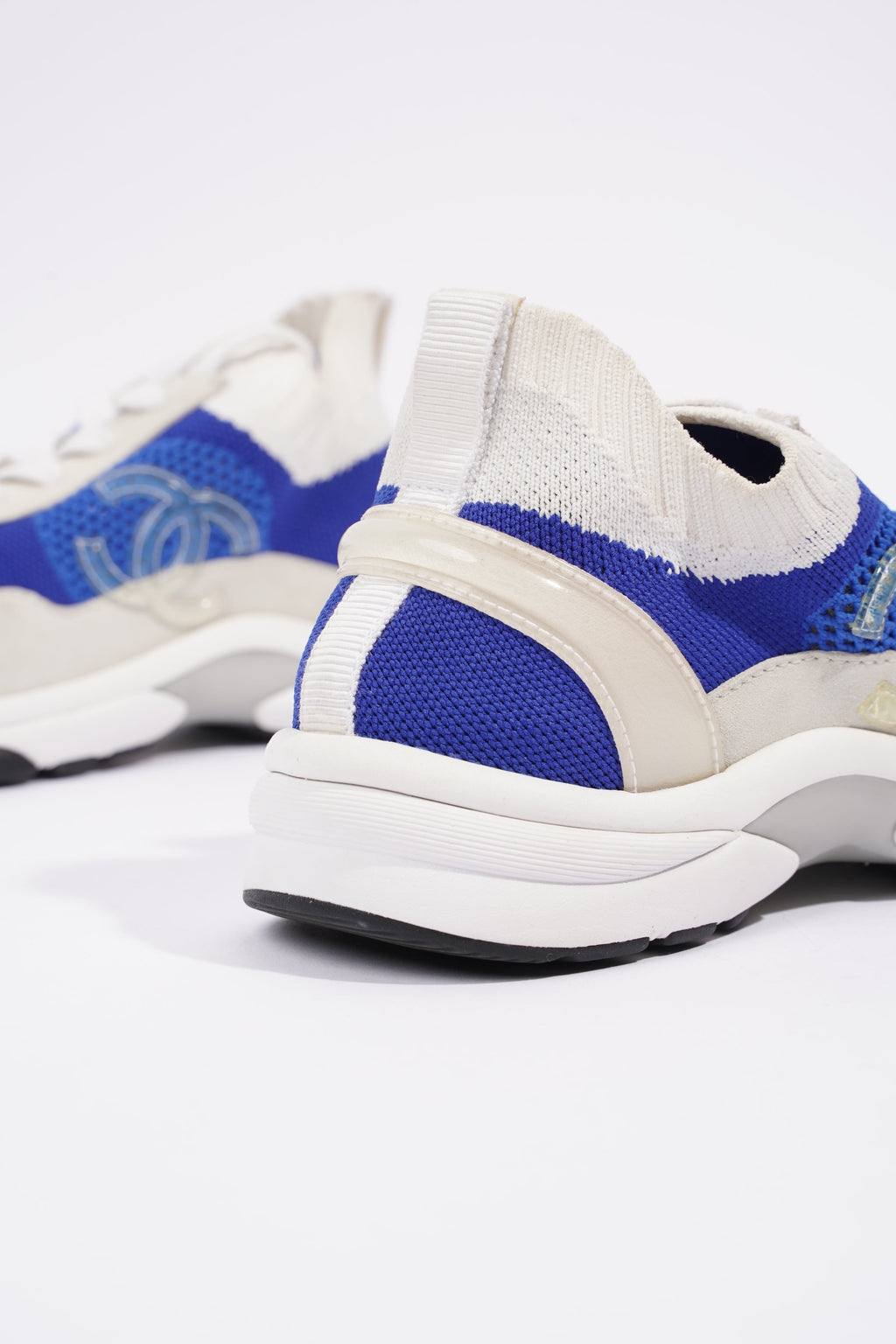 Chanel CC Logo Sneaker Blue / White Suede EU 38 UK 5