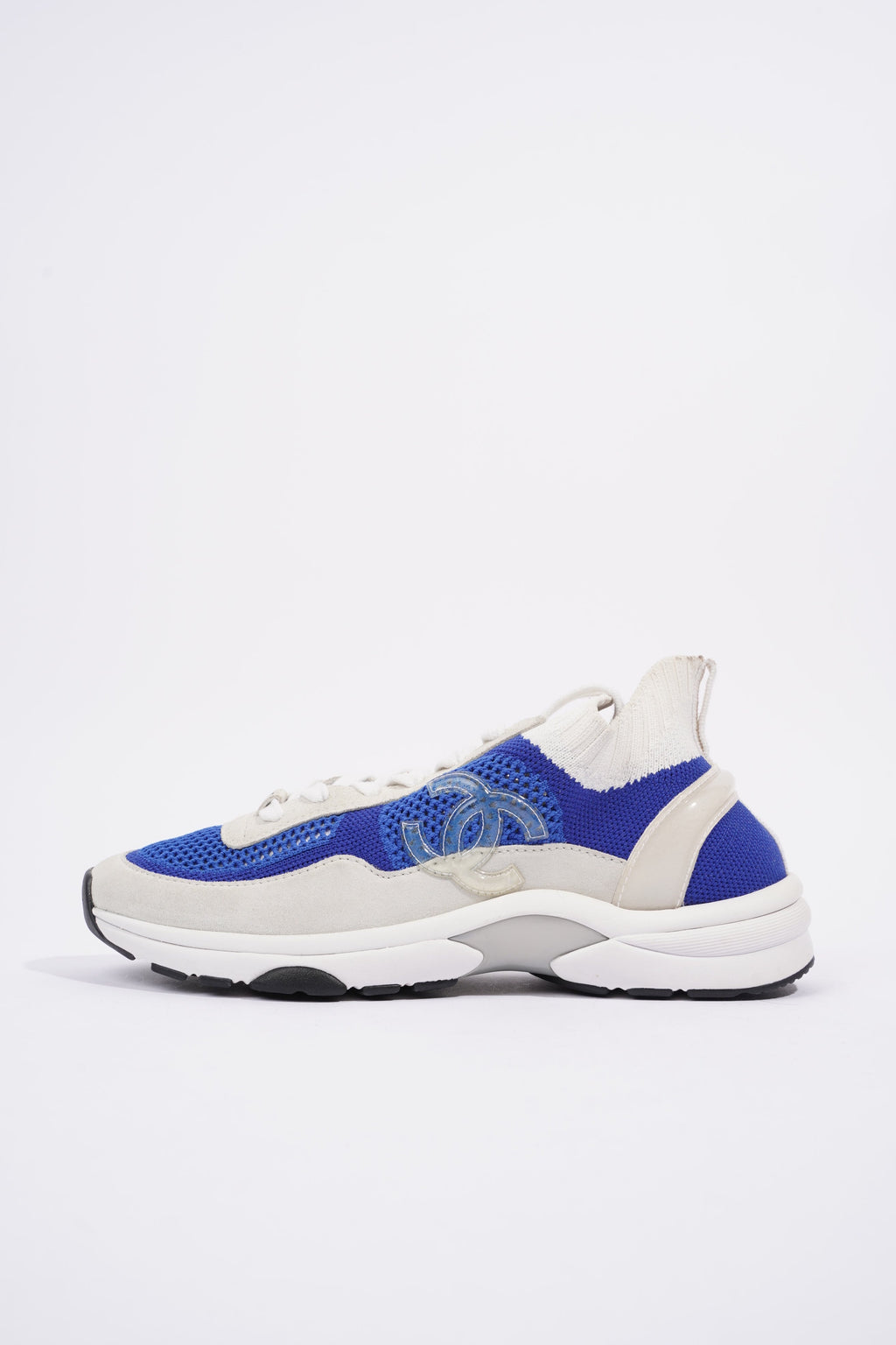 Chanel CC Logo Sneaker Blue / White Suede EU 38 UK 5