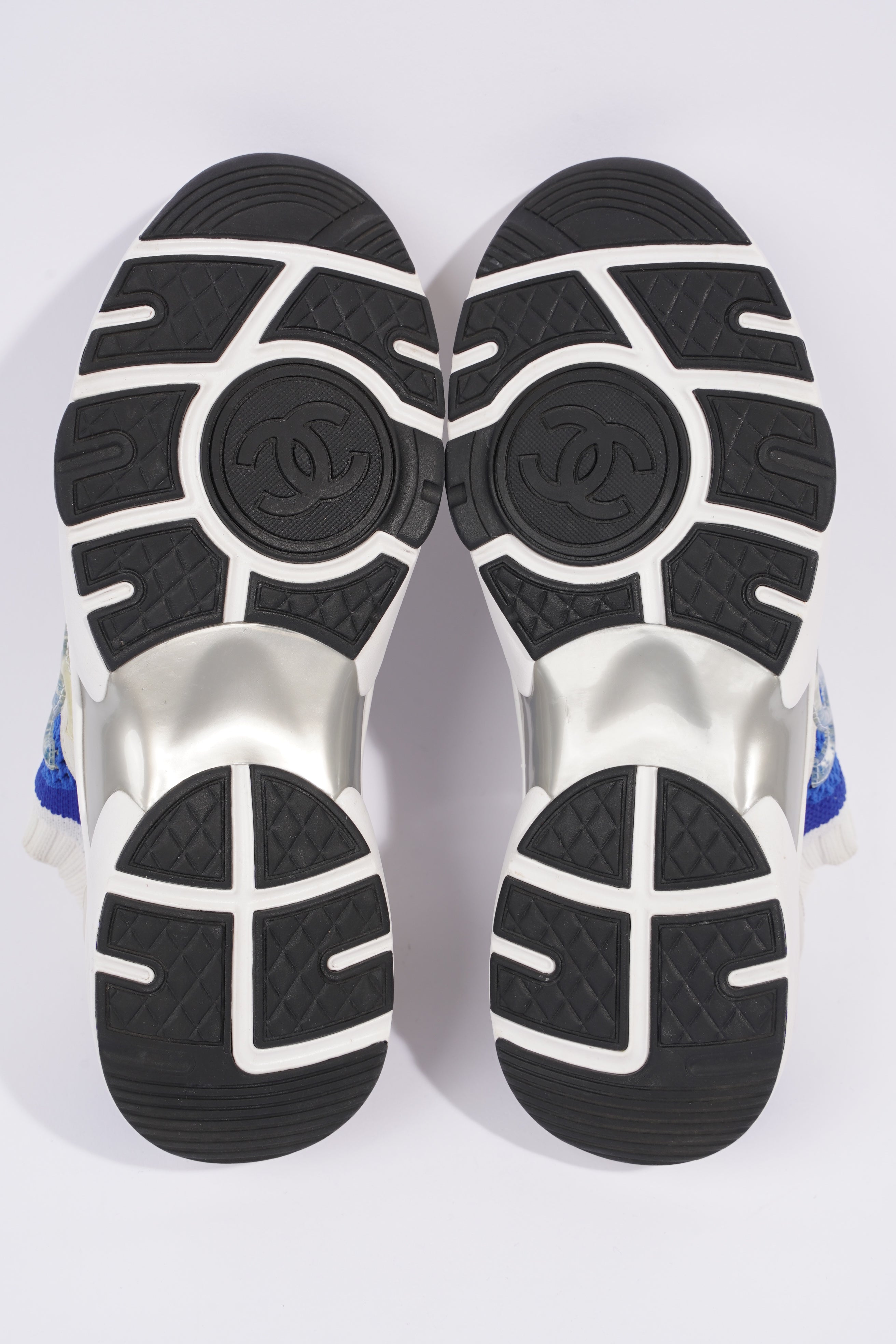 Chanel CC Logo Sneaker Blue / White Suede EU 38 UK 5
