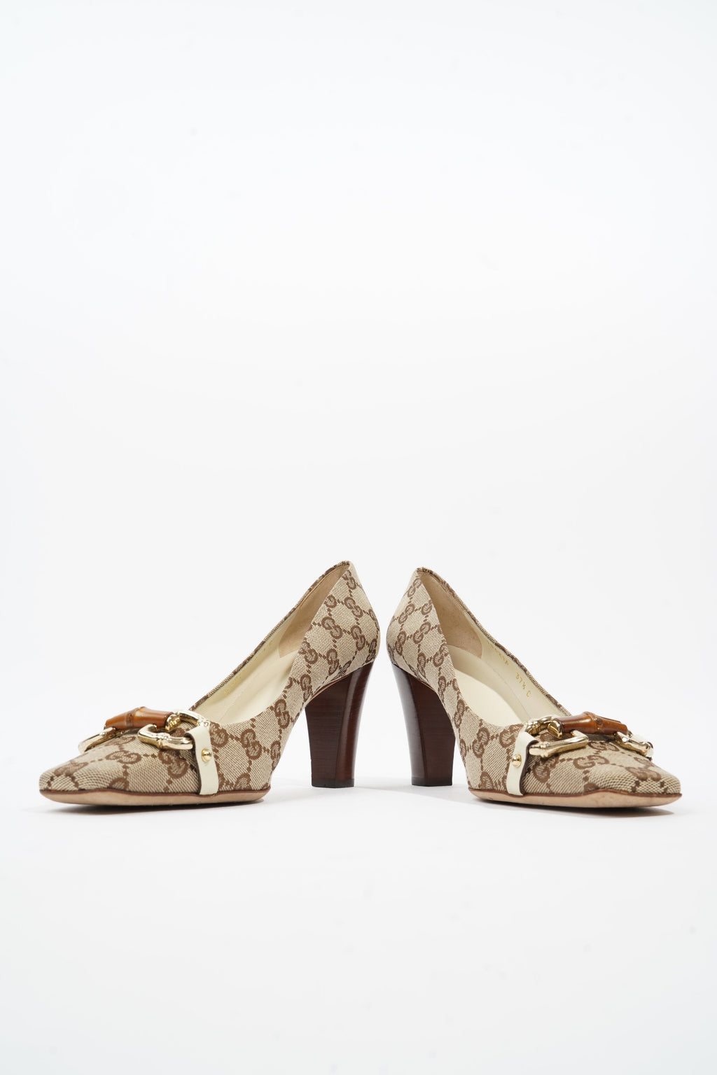 Gucci Bamboo Horsebit Pump 85 Supreme Canvas EU 37.5 UK 4.5