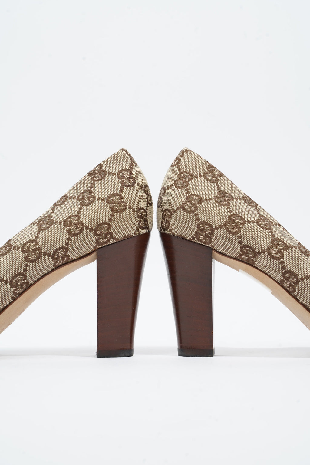 Gucci Bamboo Horsebit Pump 85 Supreme Canvas EU 37.5 UK 4.5
