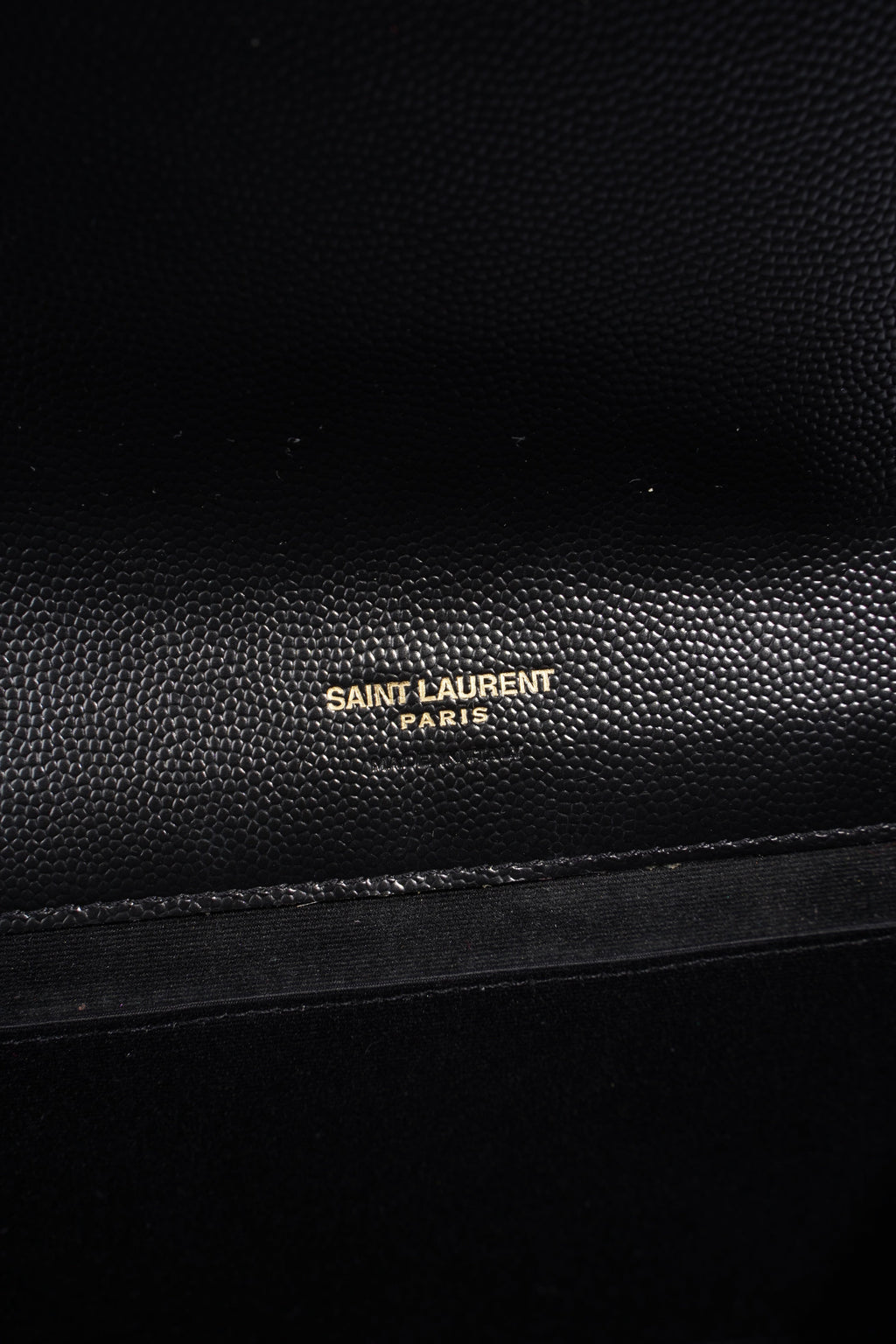 Saint Laurent Envelope Wristlet Black Grained Leather