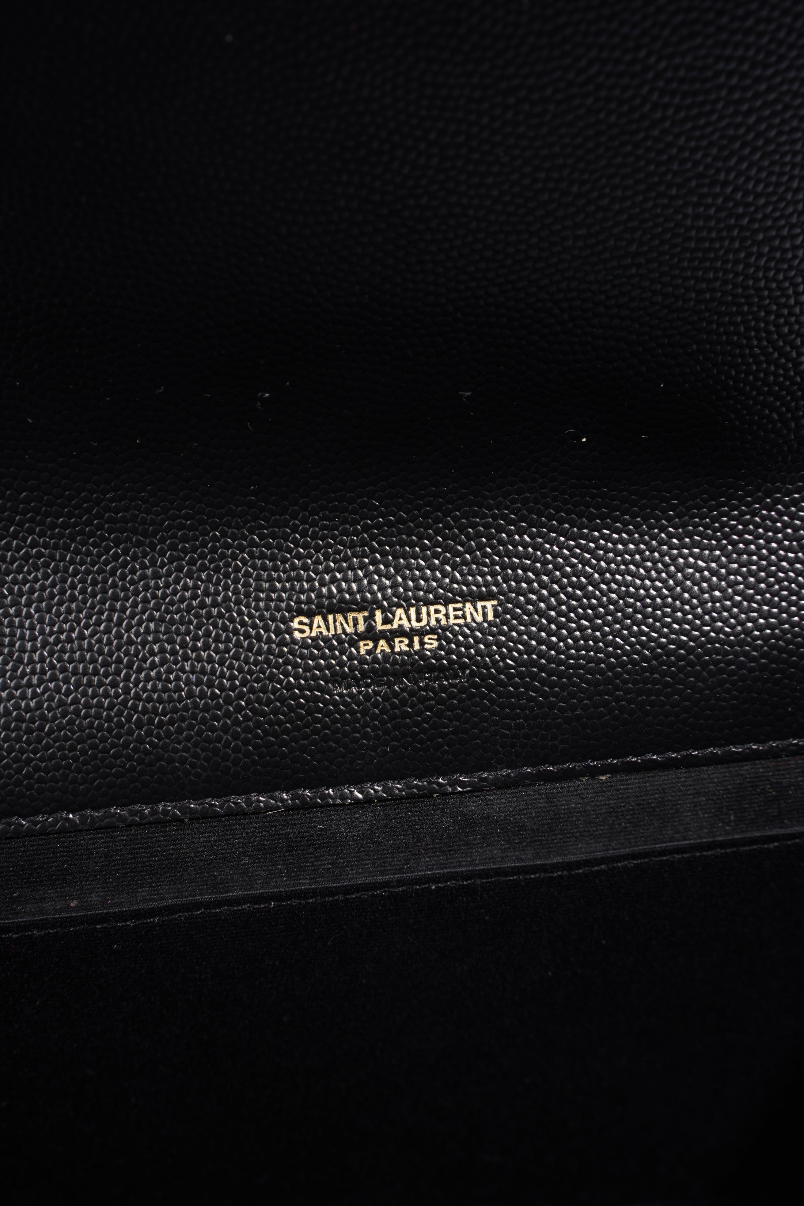 Saint Laurent Envelope Wristlet Black Grained Leather