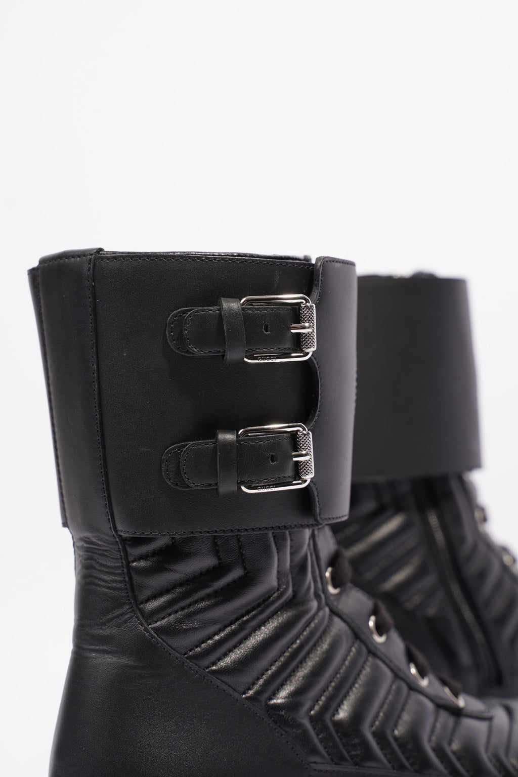 Gucci Nappa Matelasse Frances Black Leather EU 37 UK 4
