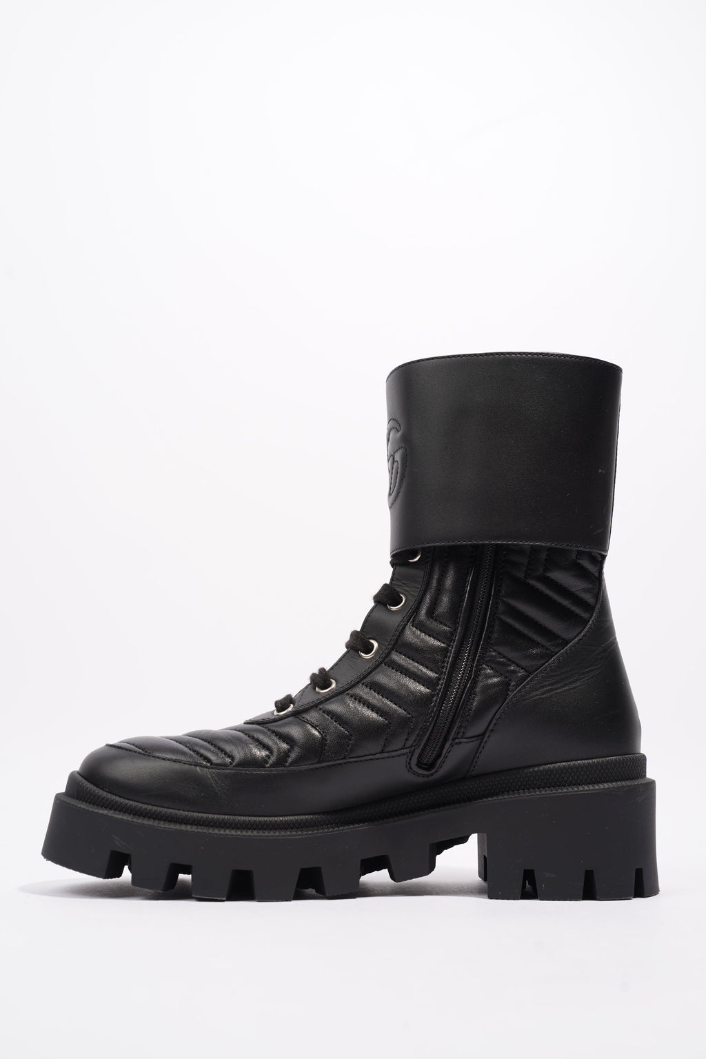 Gucci Nappa Matelasse Frances Black Leather EU 37 UK 4