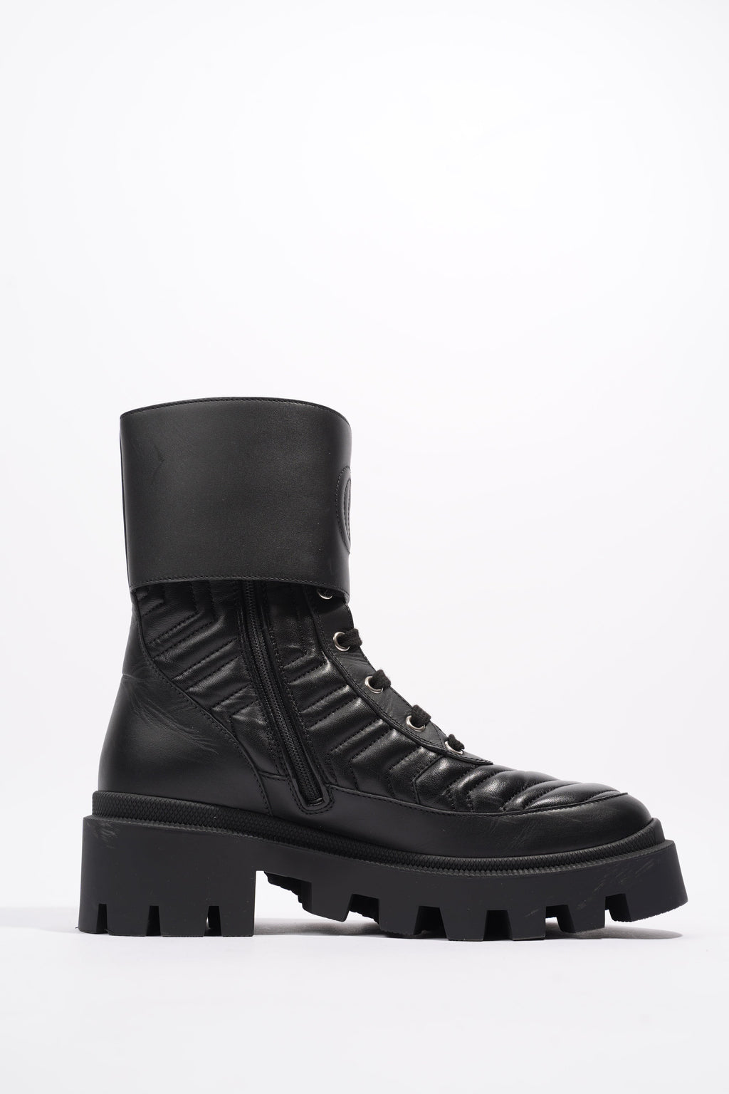 Gucci Nappa Matelasse Frances Black Leather EU 37 UK 4