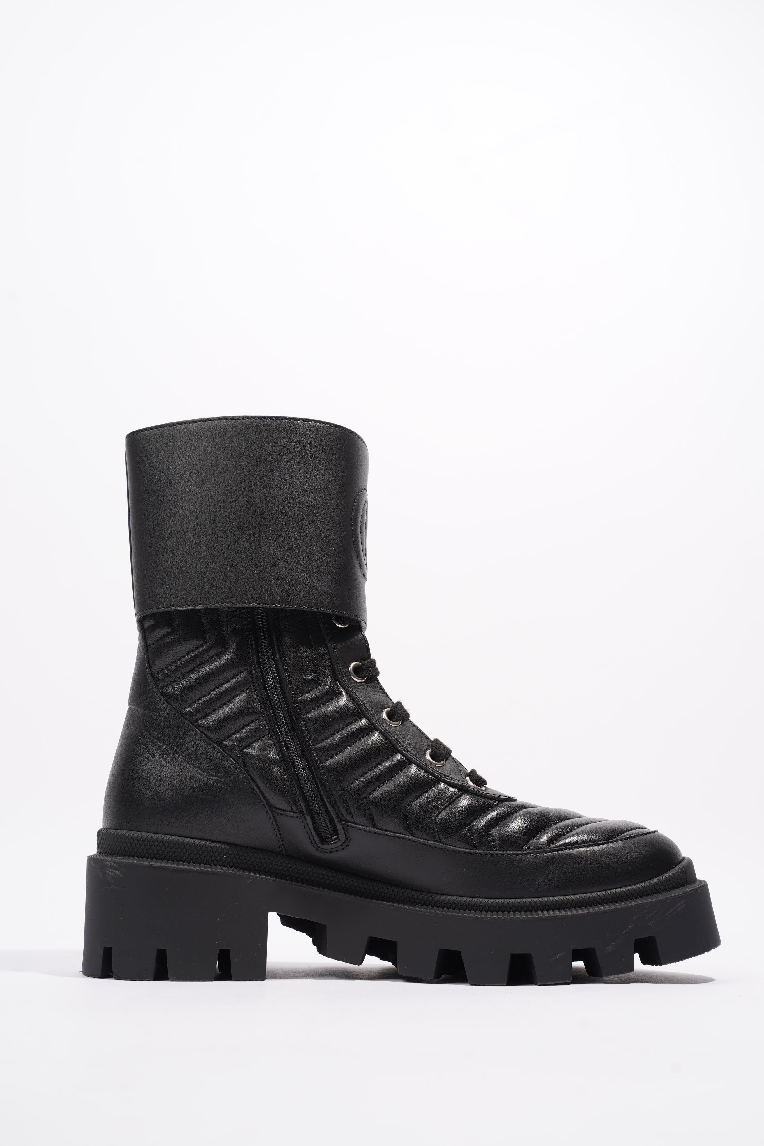 Gucci Nappa Matelasse Frances Black Leather EU 37 UK 4