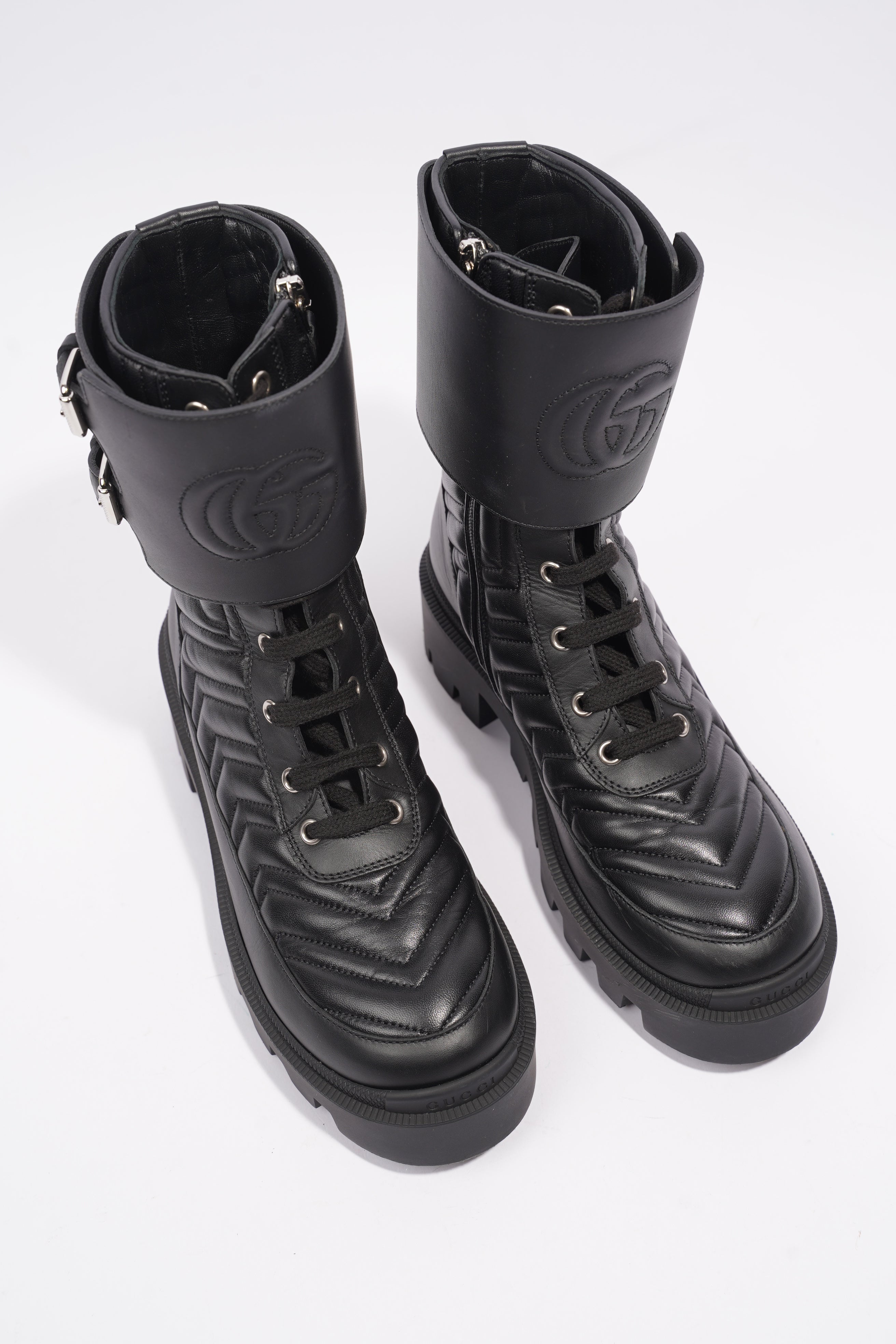 Gucci Nappa Matelasse Frances Black Leather EU 37 UK 4