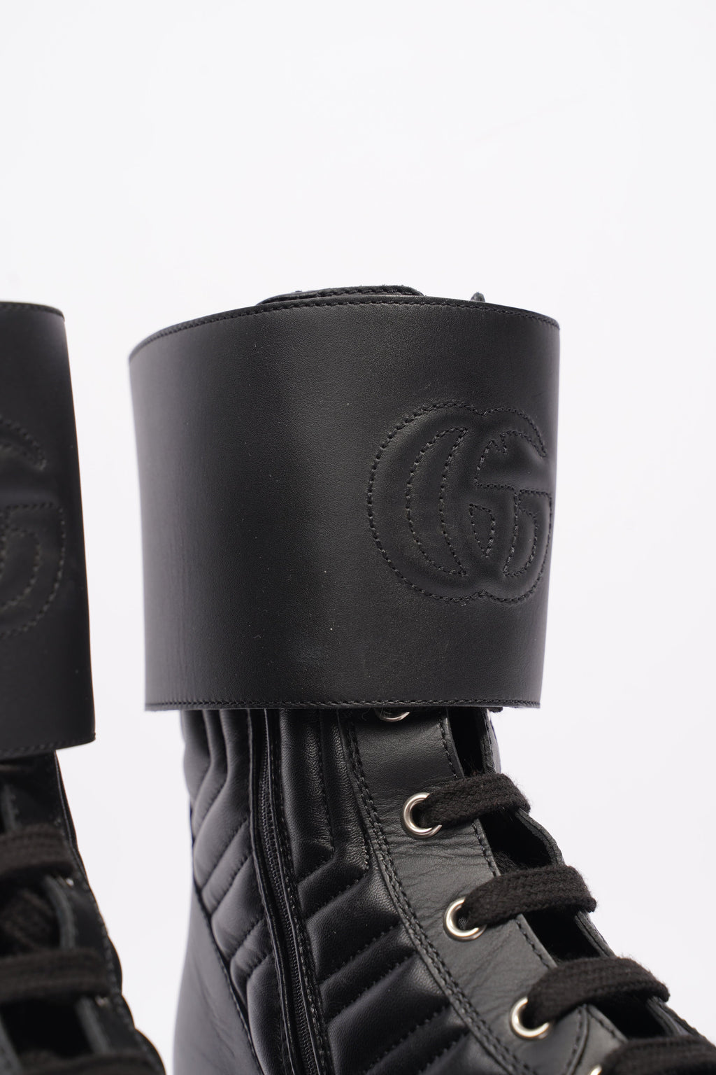 Gucci Nappa Matelasse Frances Black Leather EU 37 UK 4