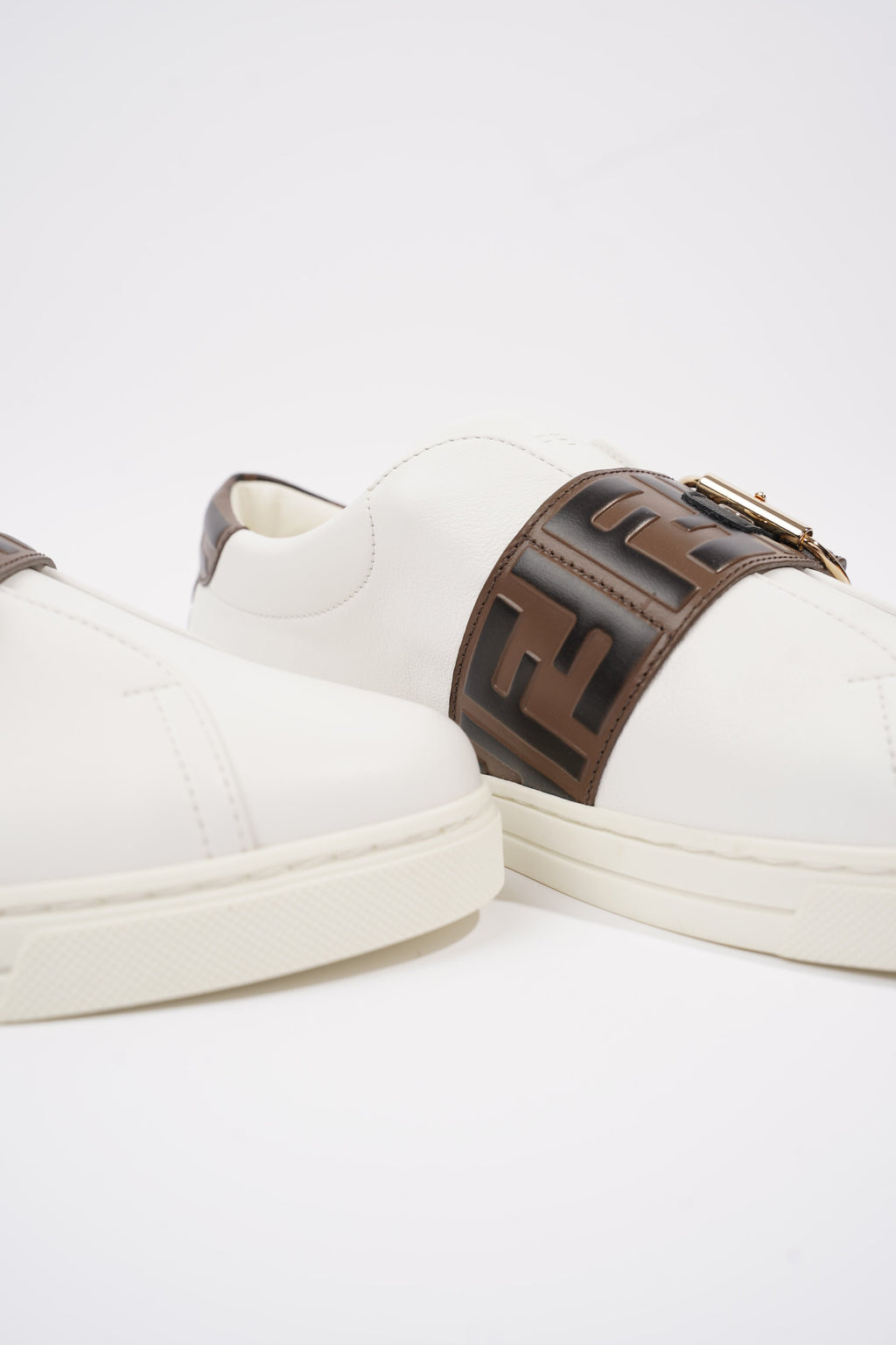 Fendi Zucca FF Logo Sneaker White Leather EU 40 UK 7