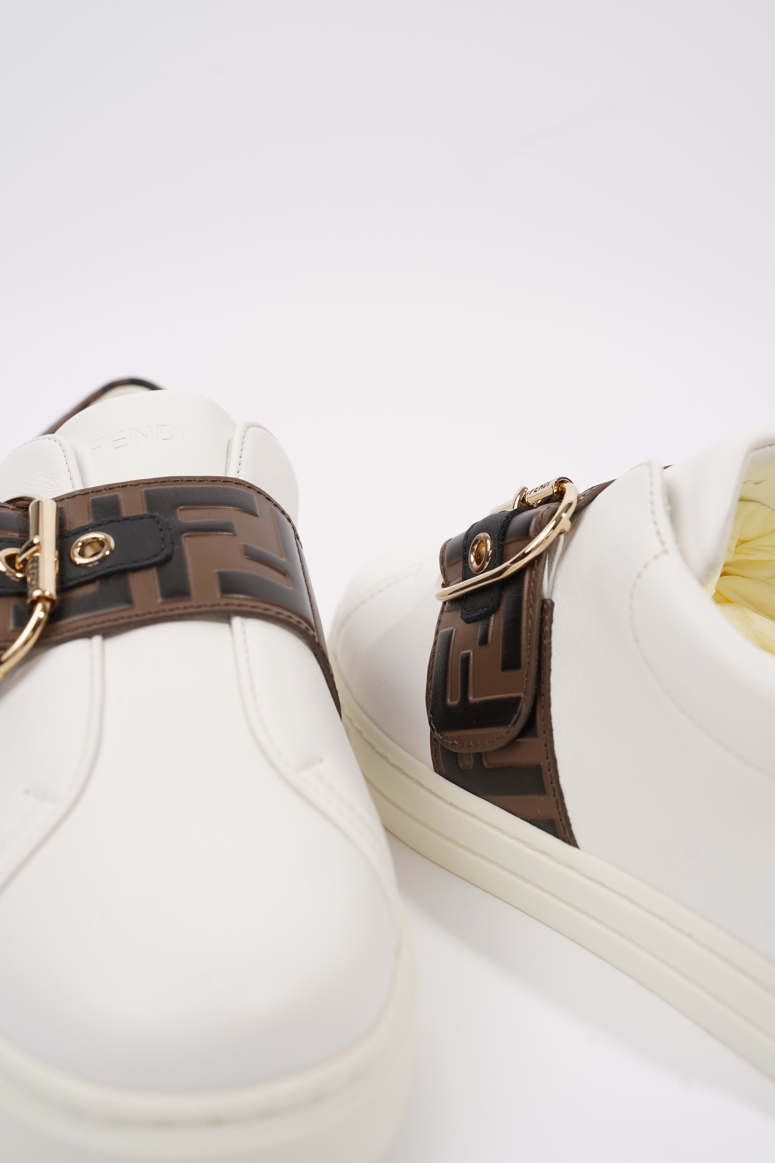 Fendi Zucca FF Logo Sneaker White Leather EU 40 UK 7