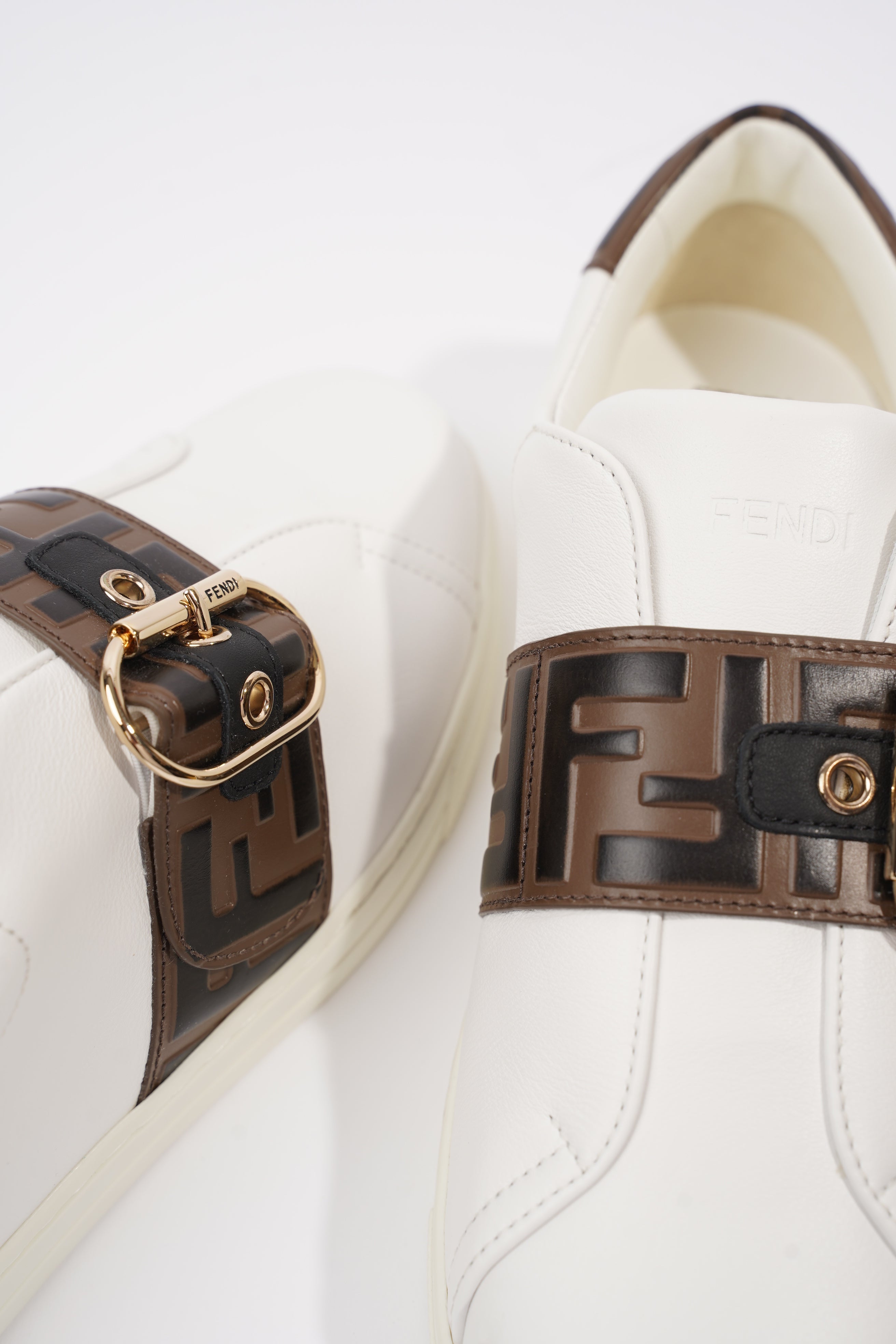 Fendi Zucca FF Logo Sneaker White Leather EU 40 UK 7