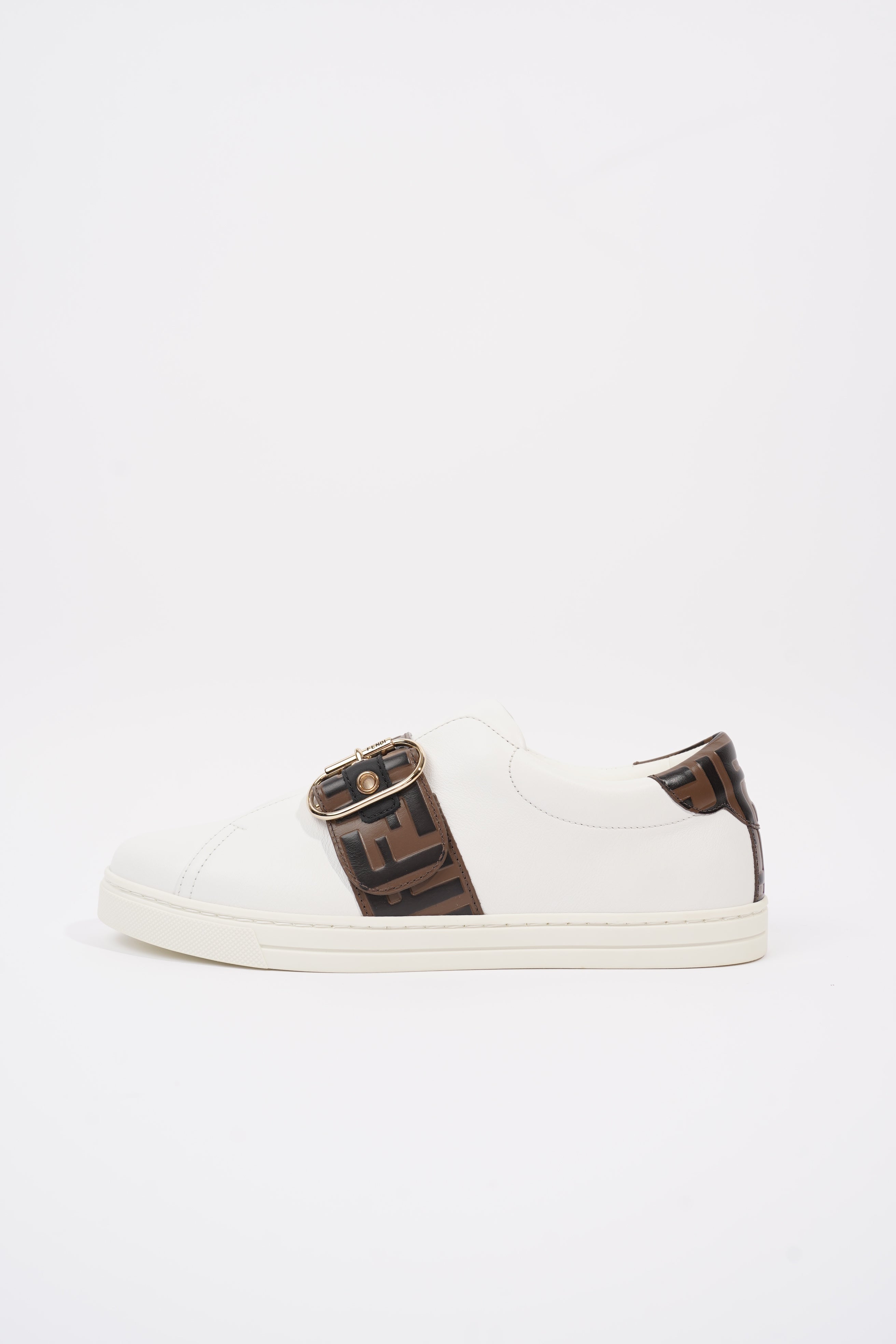 Fendi Zucca FF Logo Sneaker White Leather EU 40 UK 7