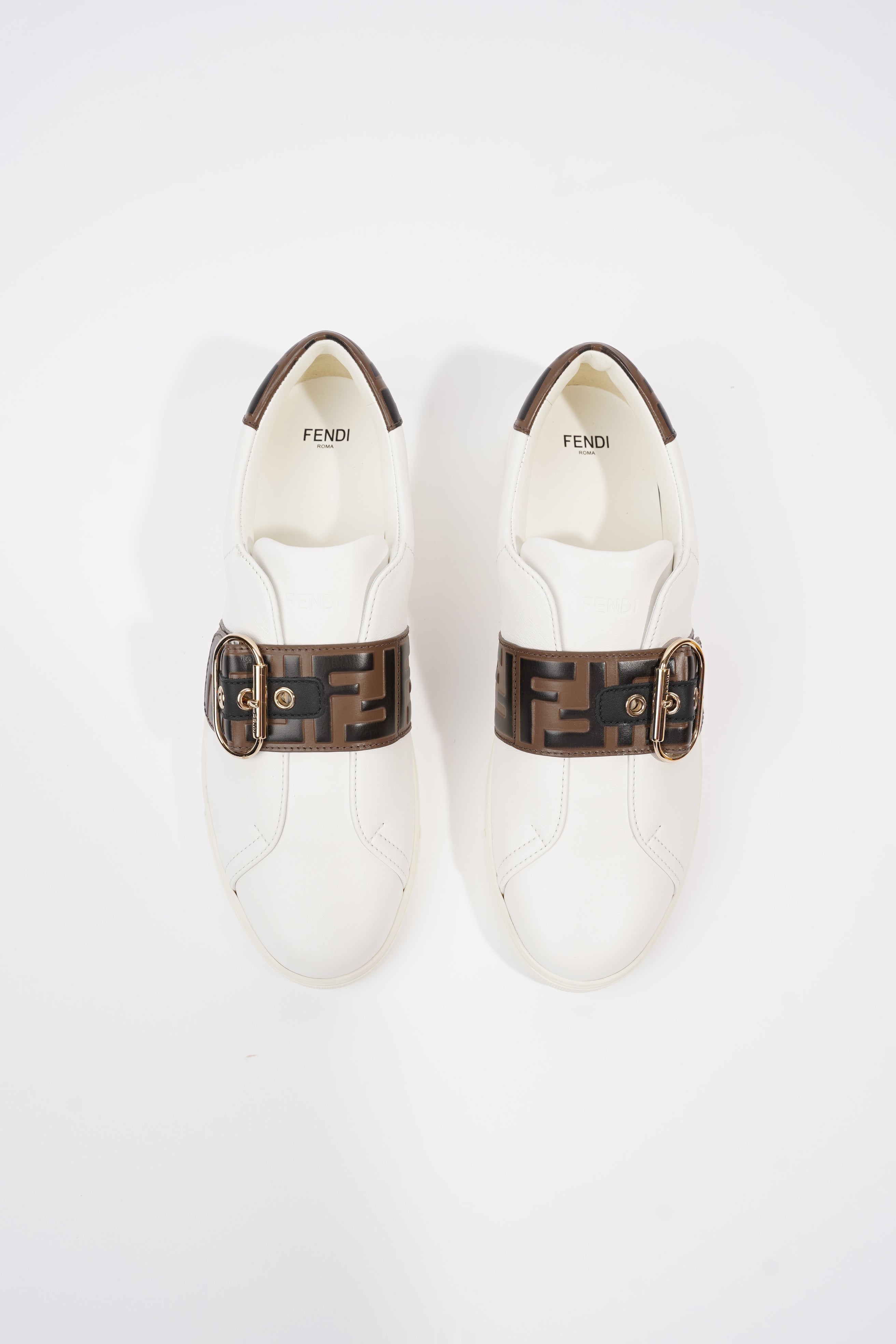 Fendi Zucca FF Logo Sneaker White Leather EU 40 UK 7