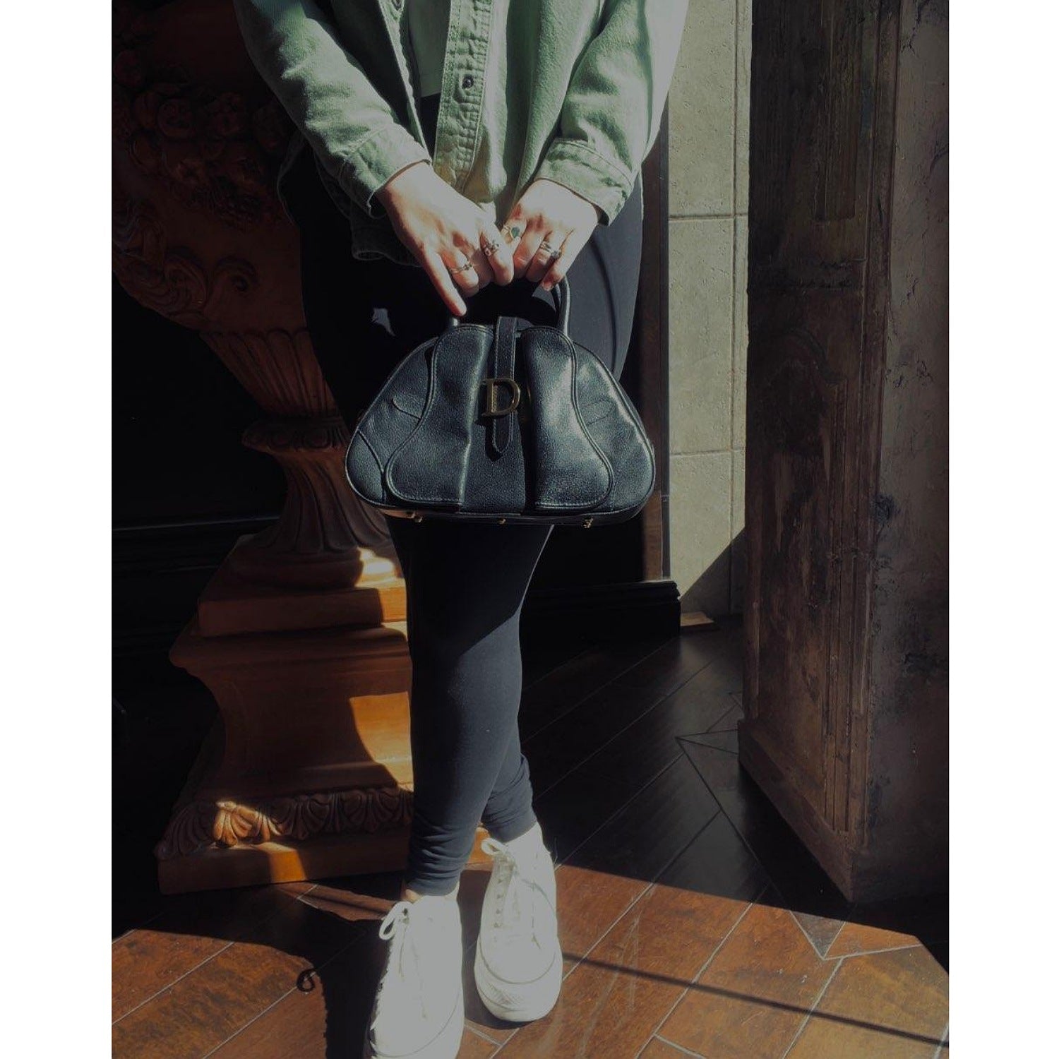 Christian Dior Vintage Double Saddle Mini Bowler Bag