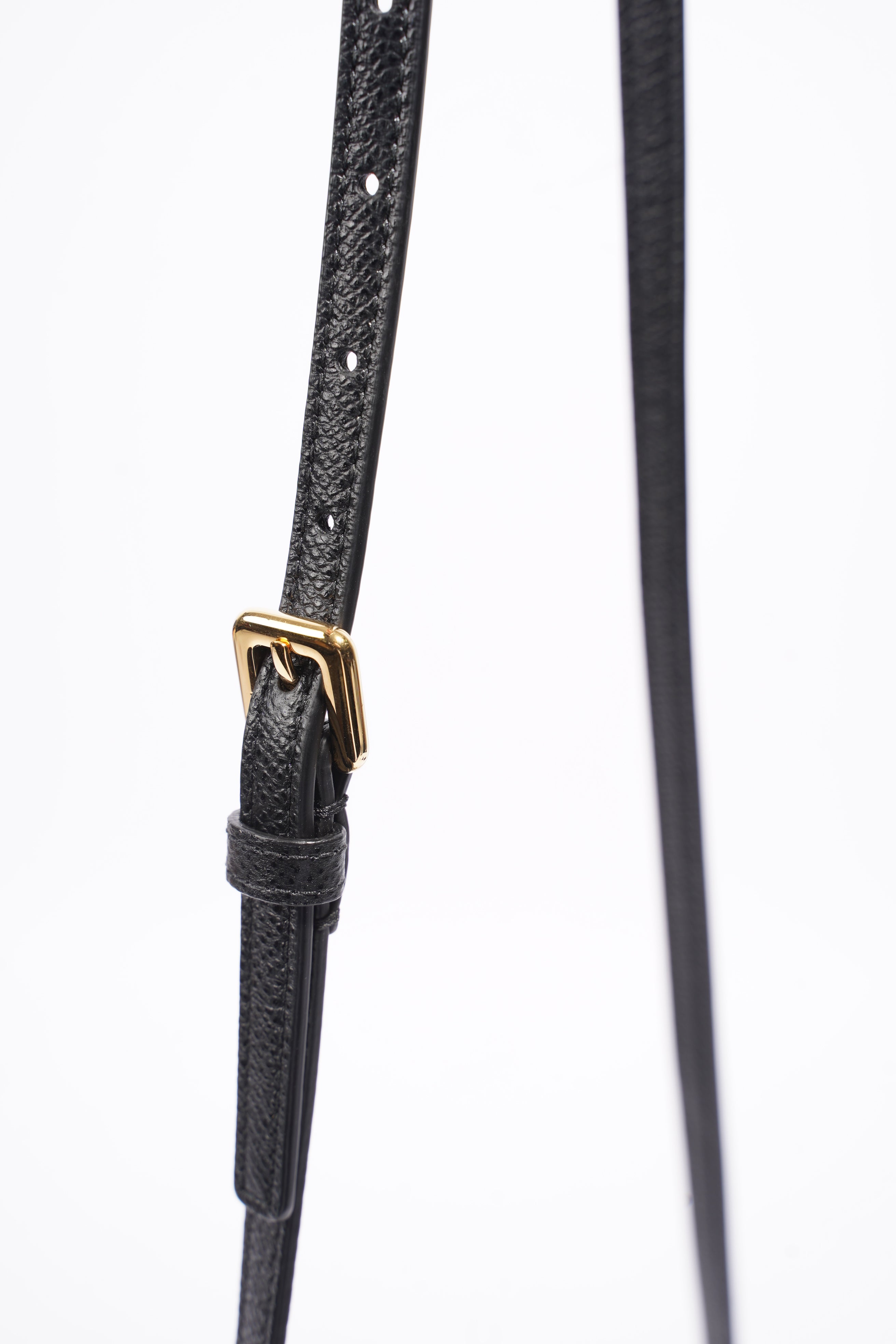 Christian Dior Caro Double Zipped Pouch Black Leather