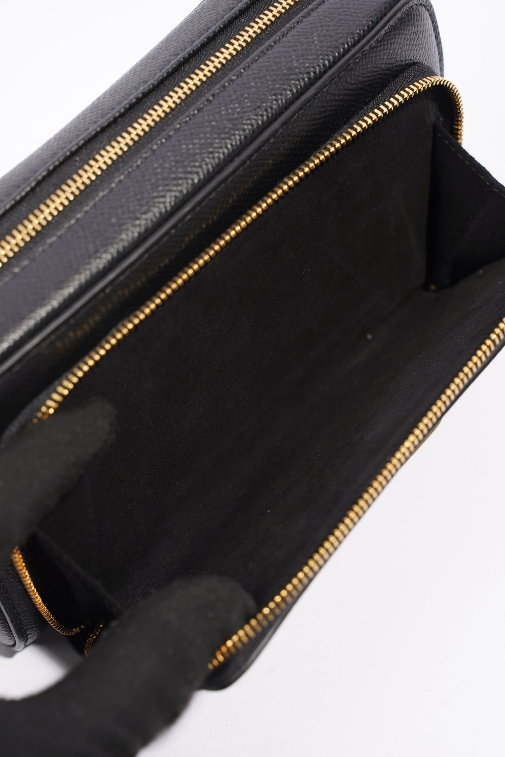 Christian Dior Caro Double Zipped Pouch Black Leather