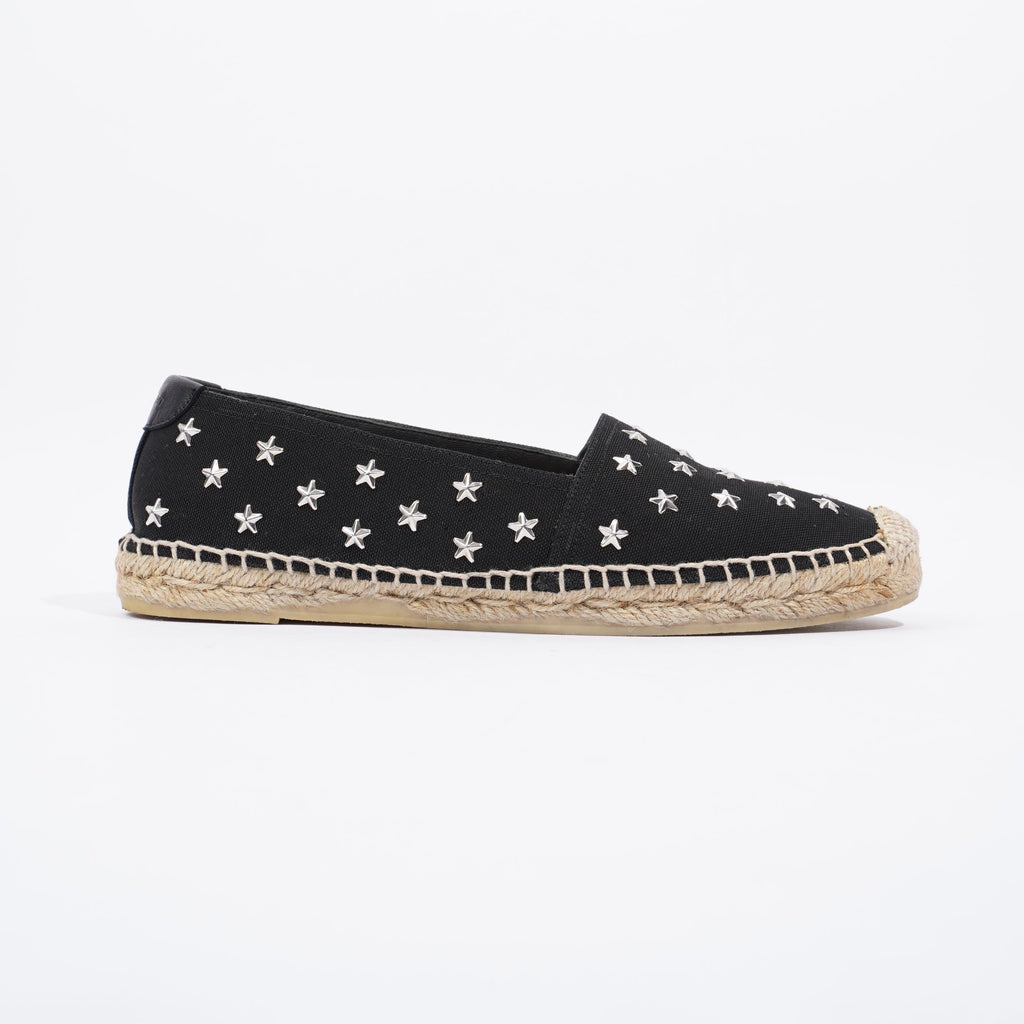 Saint Laurent Espadrilles Black / Silver Cotton EU 38 UK 5