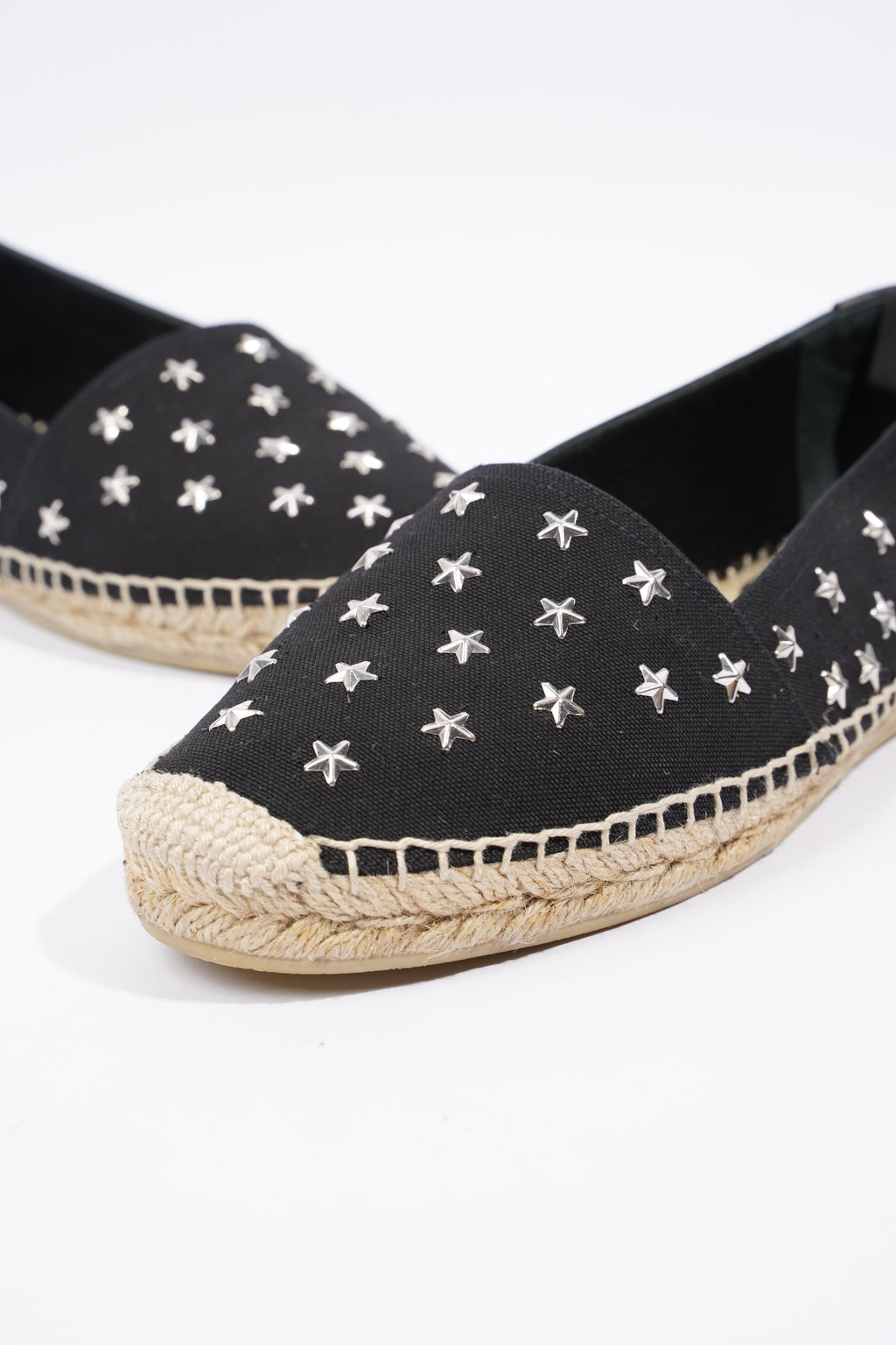 Saint Laurent Espadrilles Black / Silver Cotton EU 38 UK 5