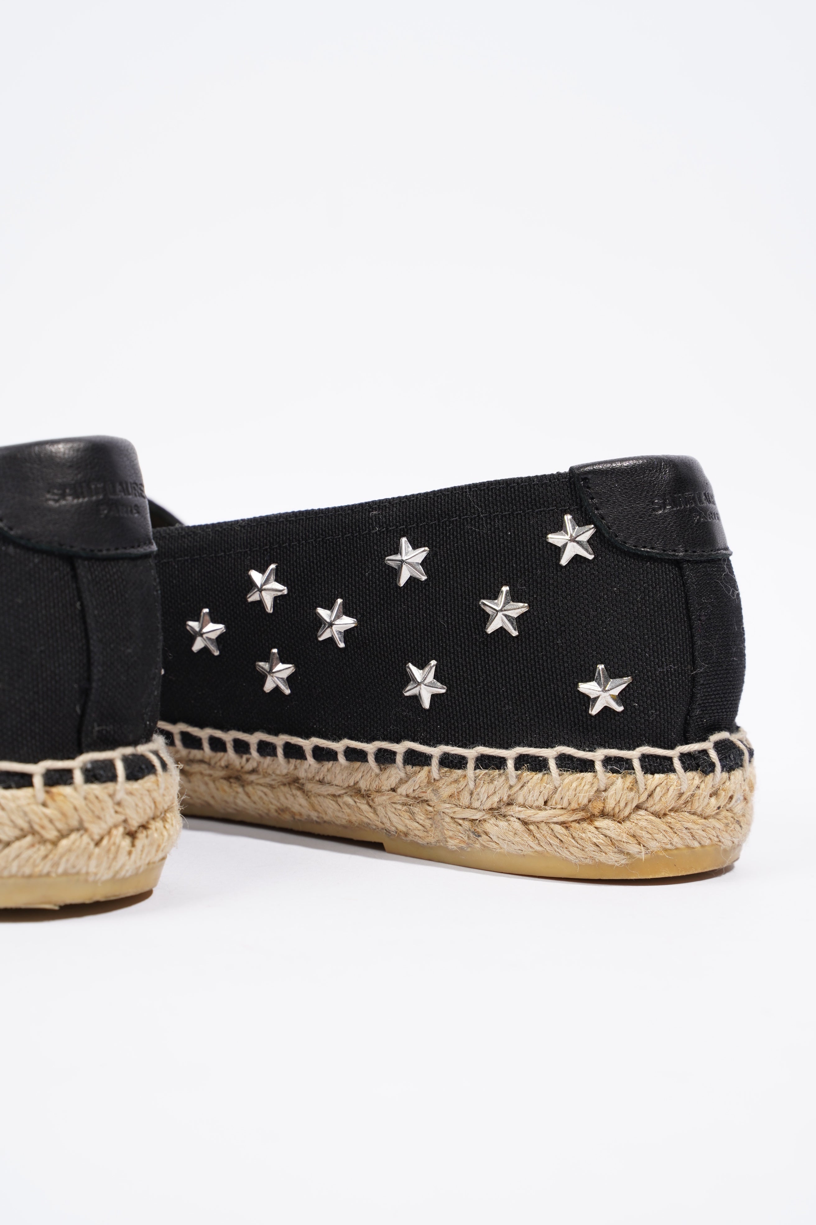 Saint Laurent Espadrilles Black / Silver Cotton EU 38 UK 5