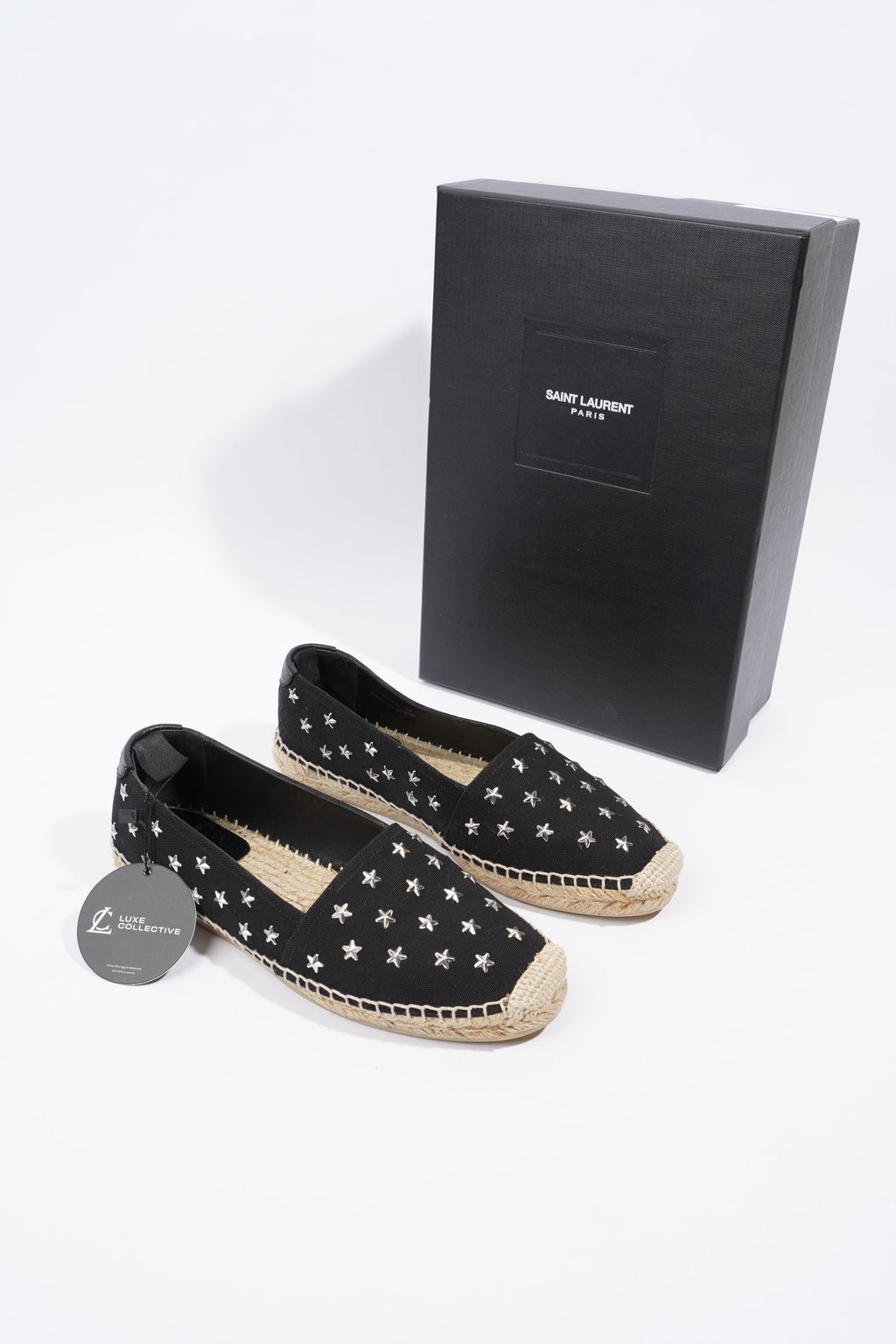 Saint Laurent Espadrilles Black / Silver Cotton EU 38 UK 5