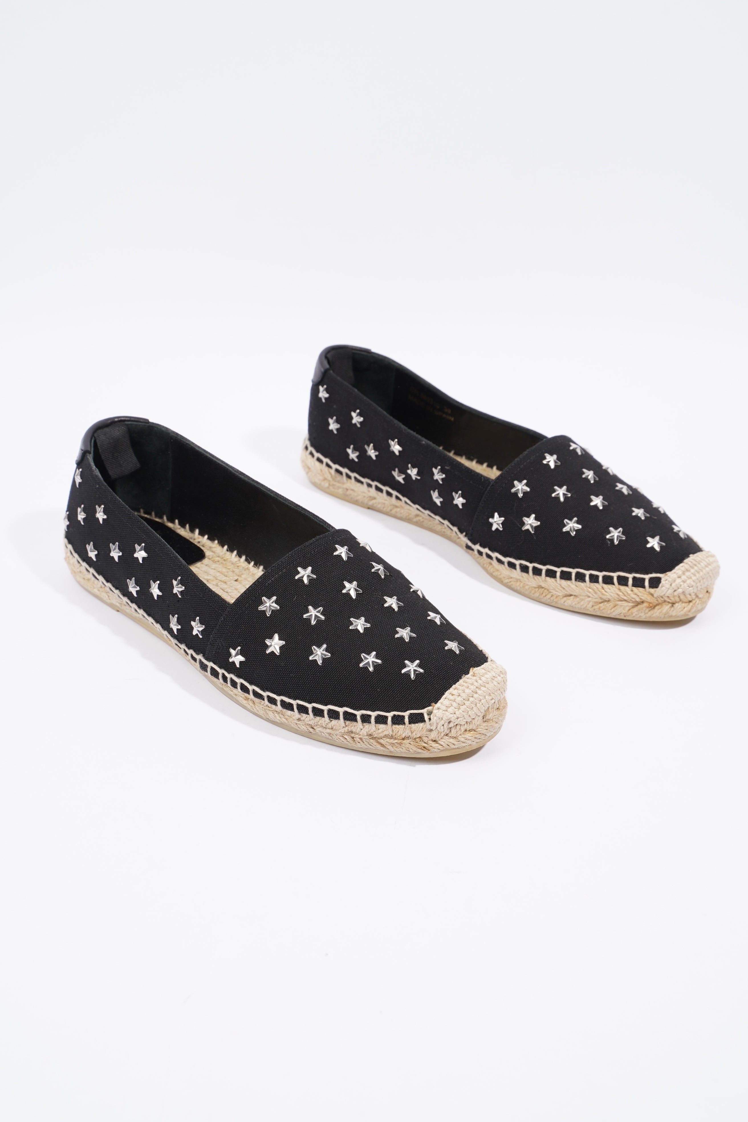 Saint Laurent Espadrilles Black / Silver Cotton EU 38 UK 5