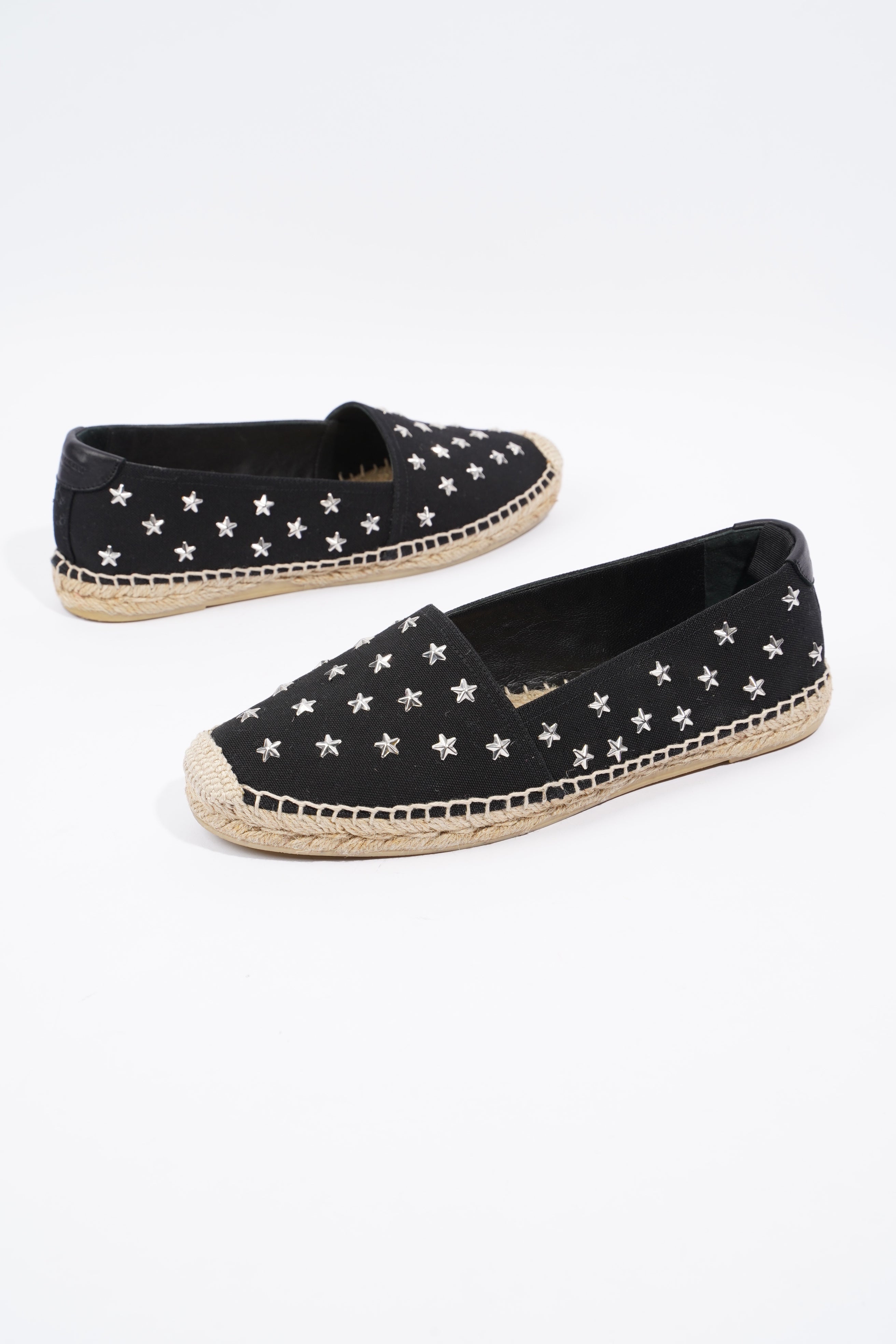 Saint Laurent Espadrilles Black / Silver Cotton EU 38 UK 5