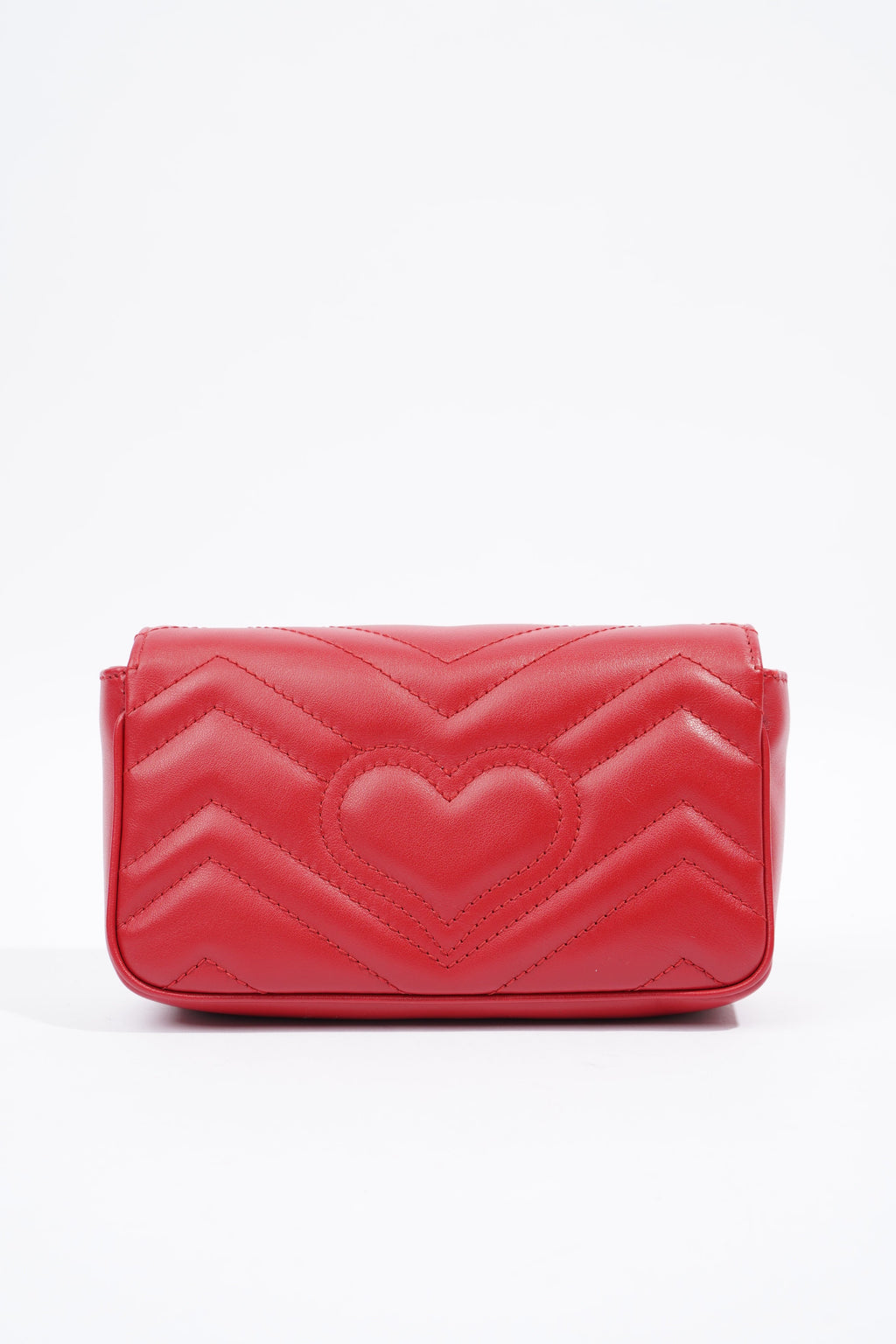 Gucci GG Marmont Red Matelasse Leather Super Mini