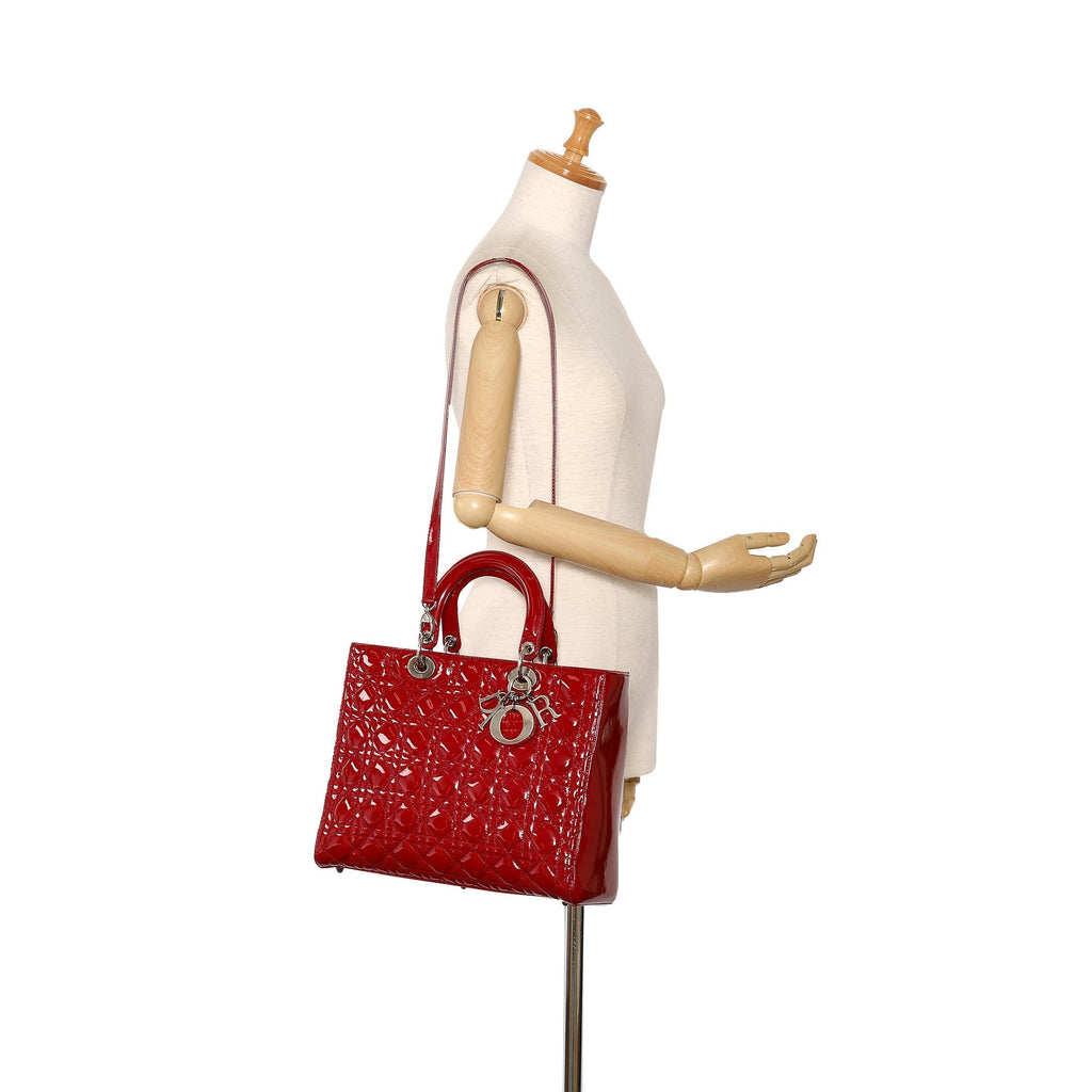DIORLarge Cannage Patent Lady  Satchel