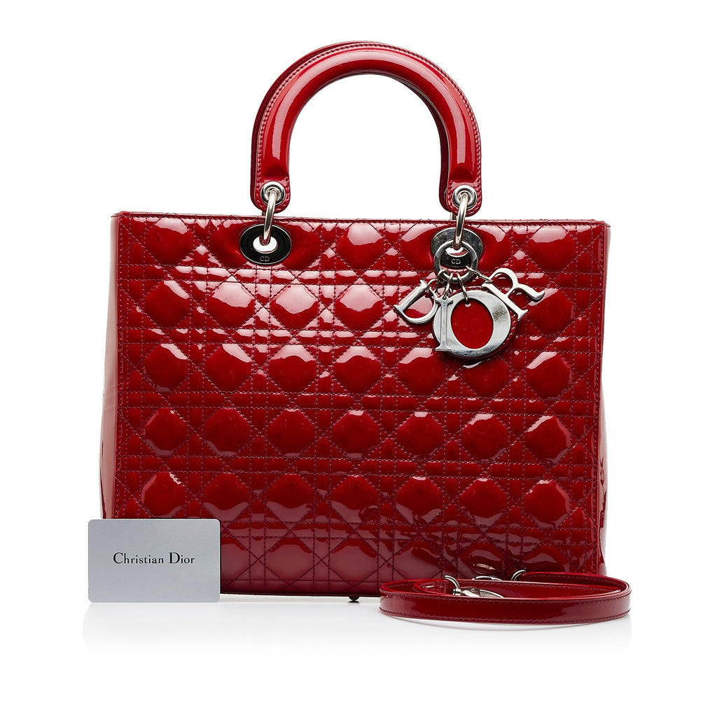 DIORLarge Cannage Patent Lady  Satchel