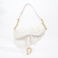 Christian Dior Saddle Bag White Canvas