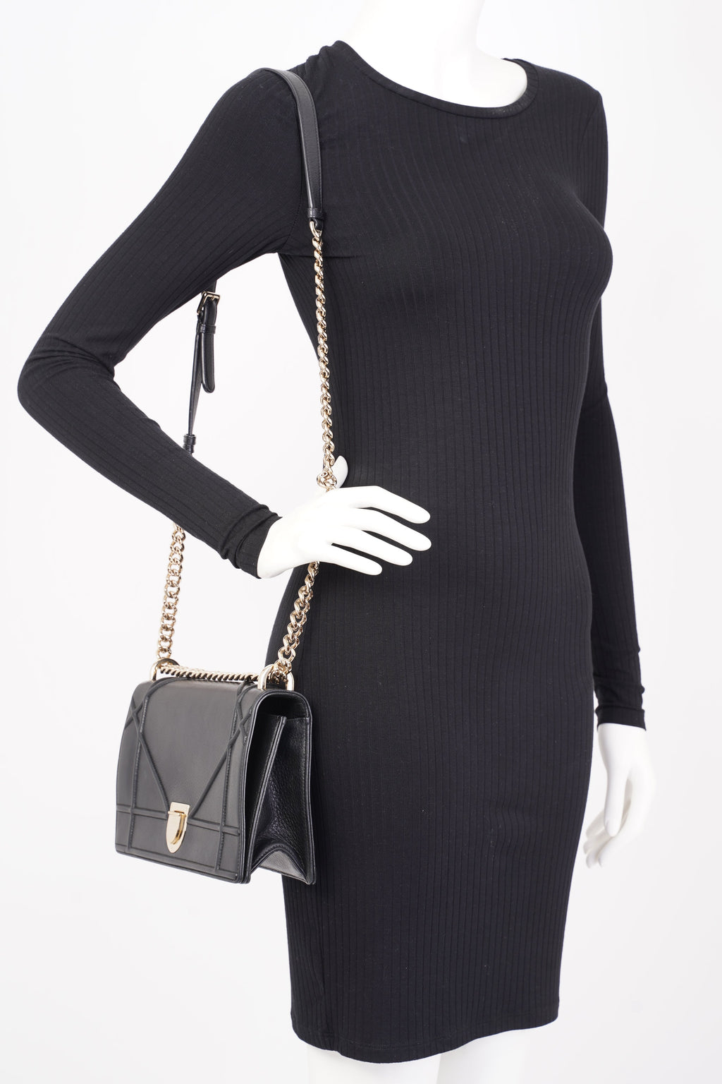 Christian Dior Diorama Black Leather Medium