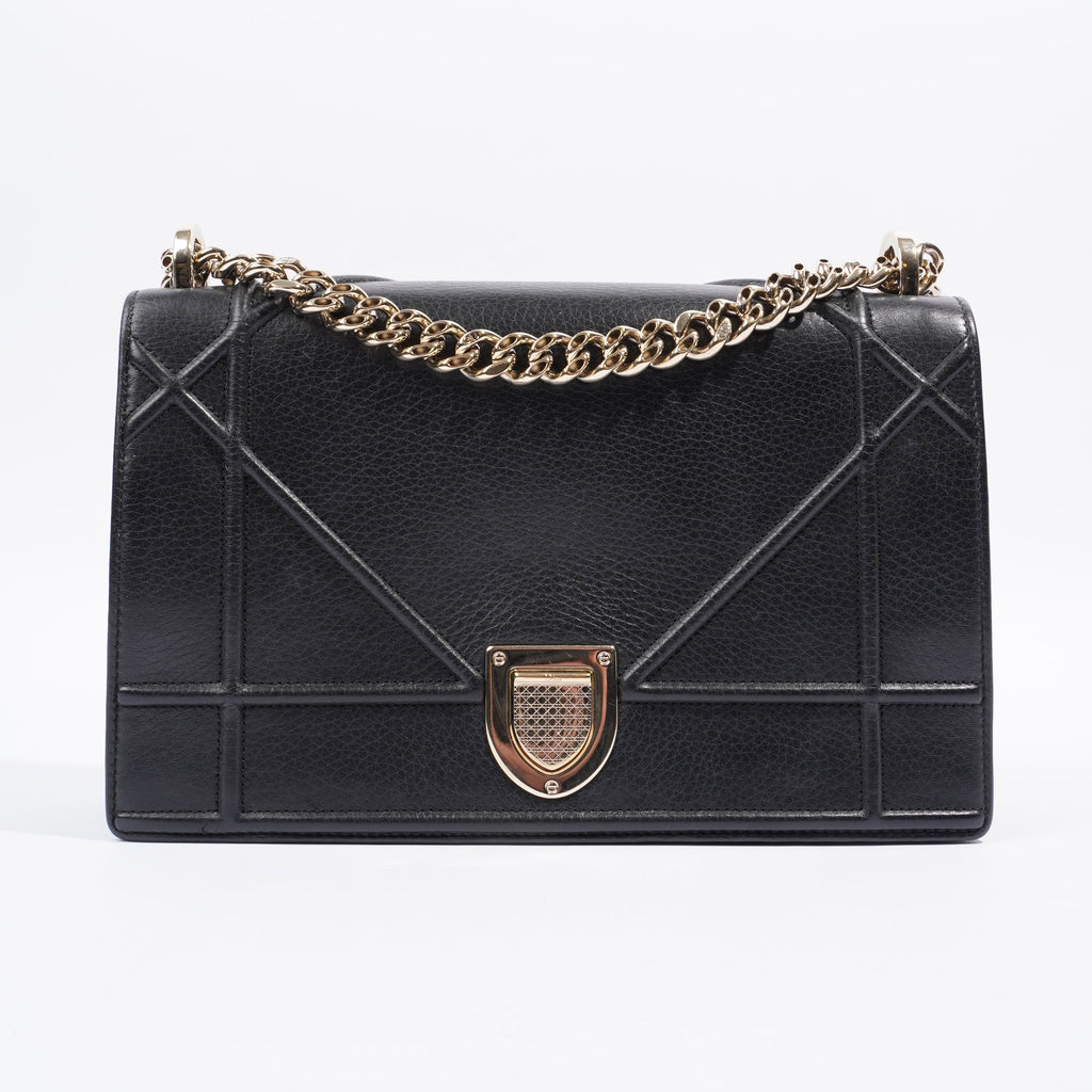 Christian Dior Diorama Black Leather Medium