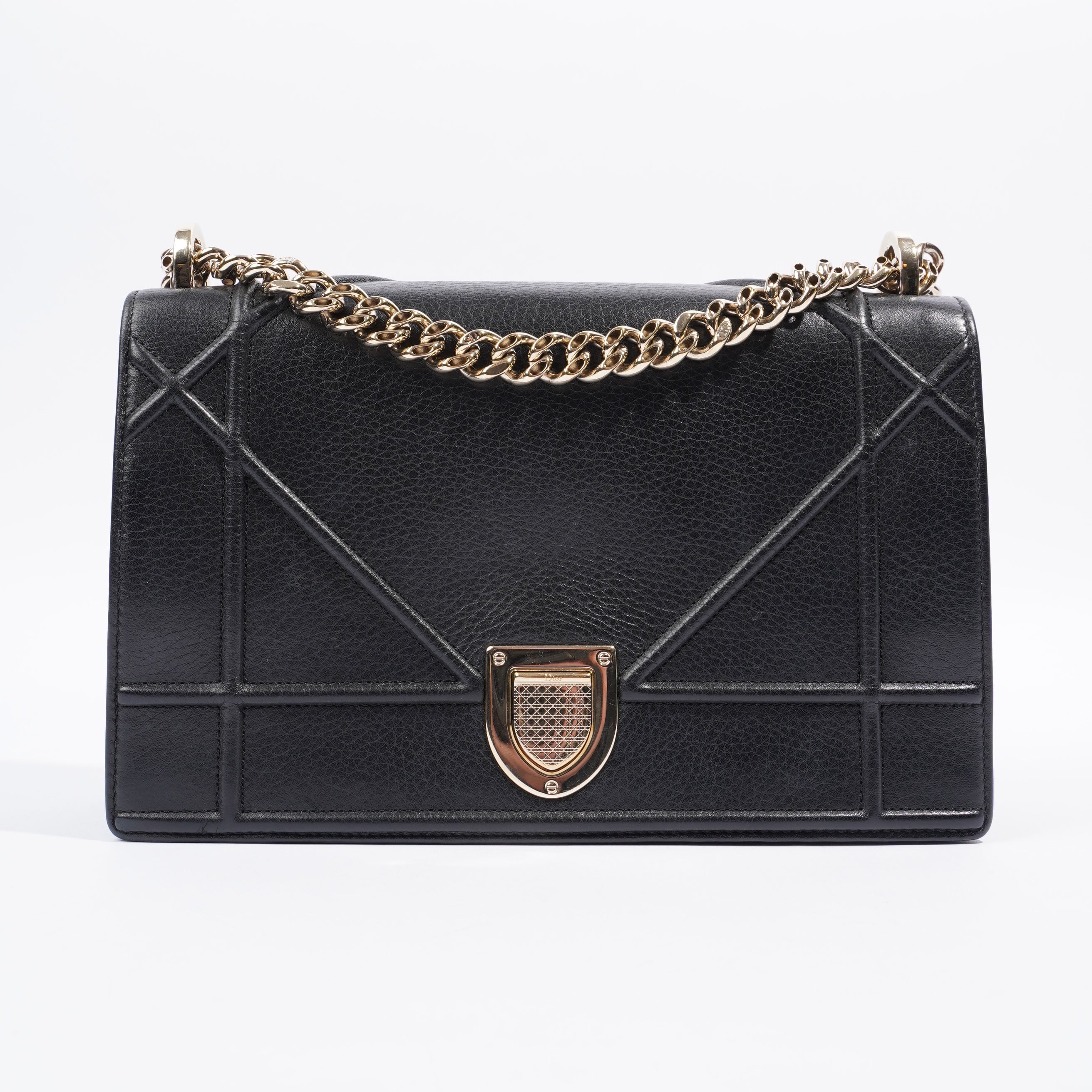 Christian Dior Diorama Black Leather Medium
