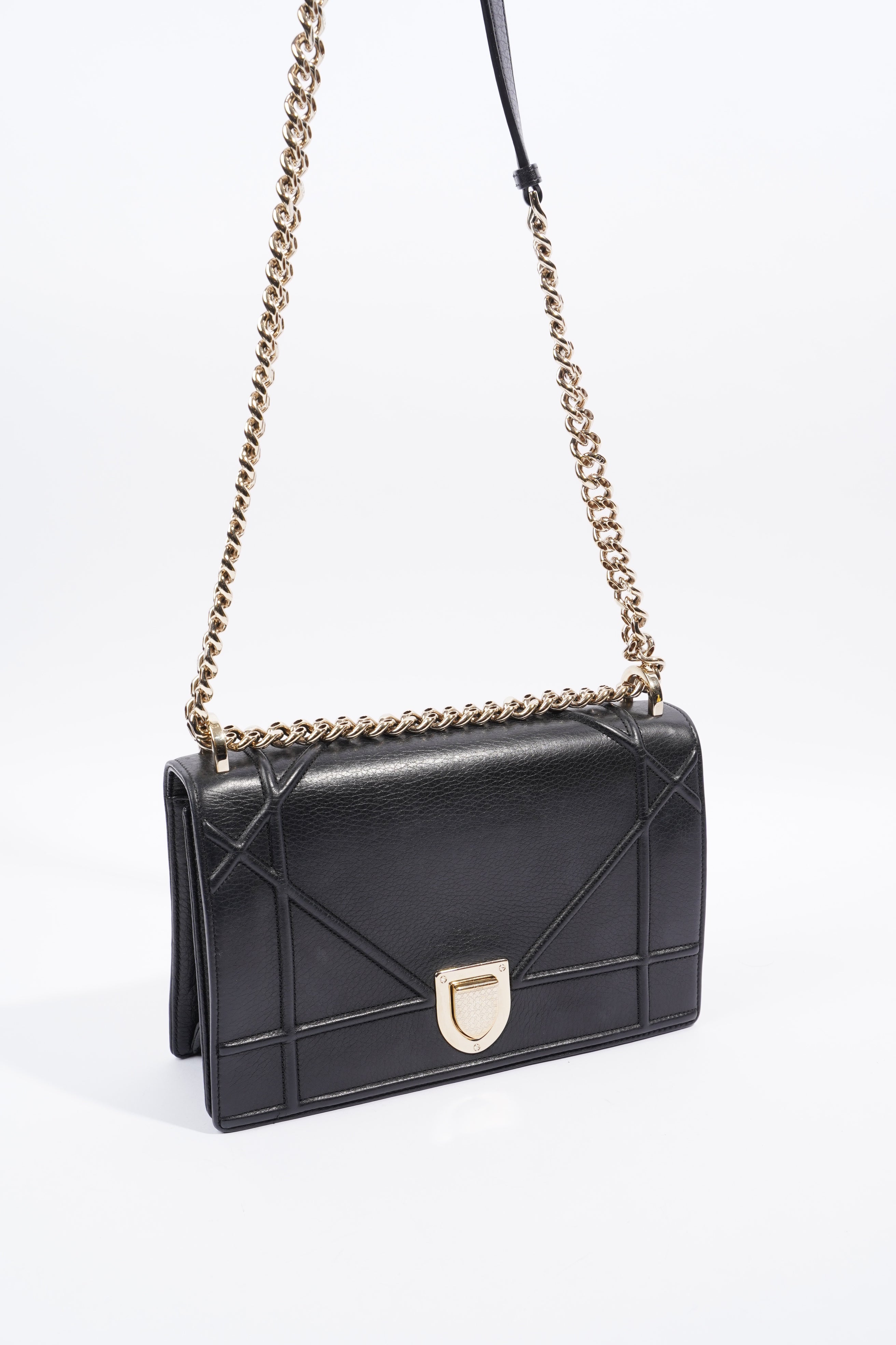 Christian Dior Diorama Black Leather Medium