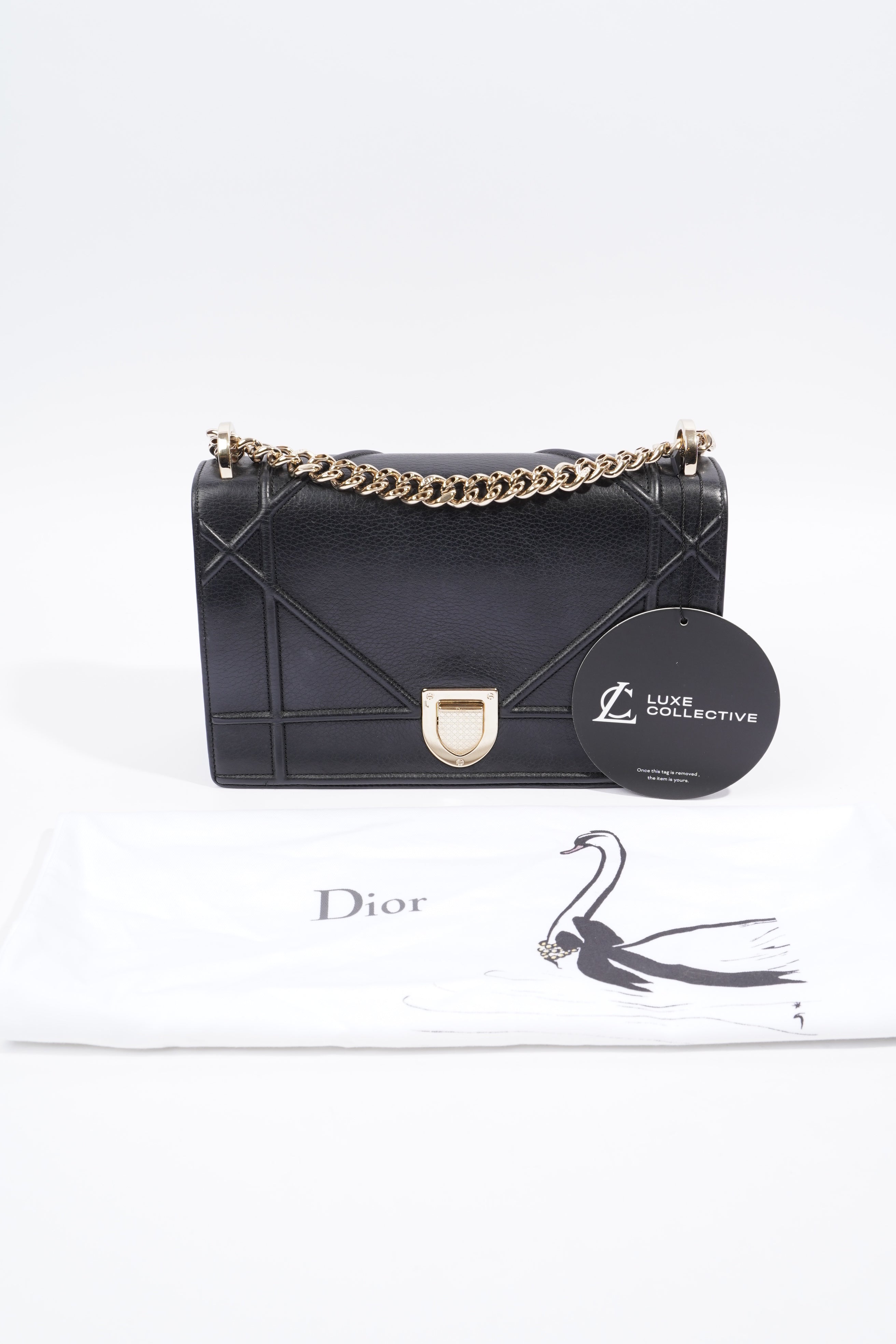 Christian Dior Diorama Black Leather Medium
