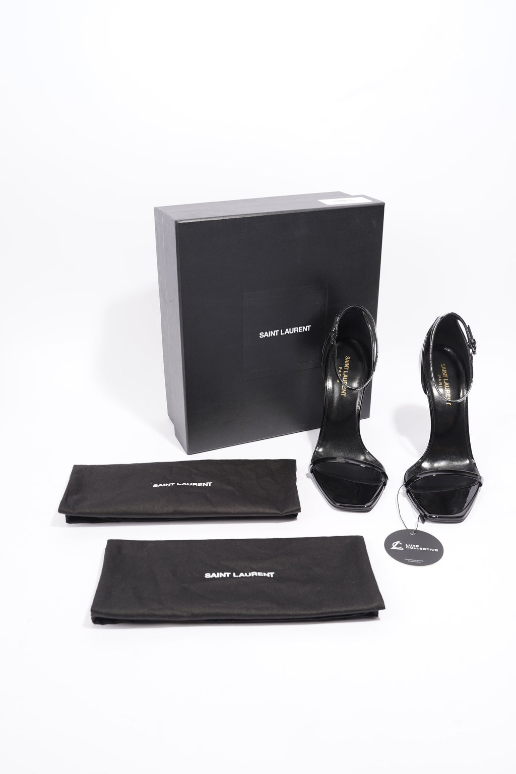 Saint Laurent Opyum Sandal 110 Black Patent Leather EU 39 UK 6