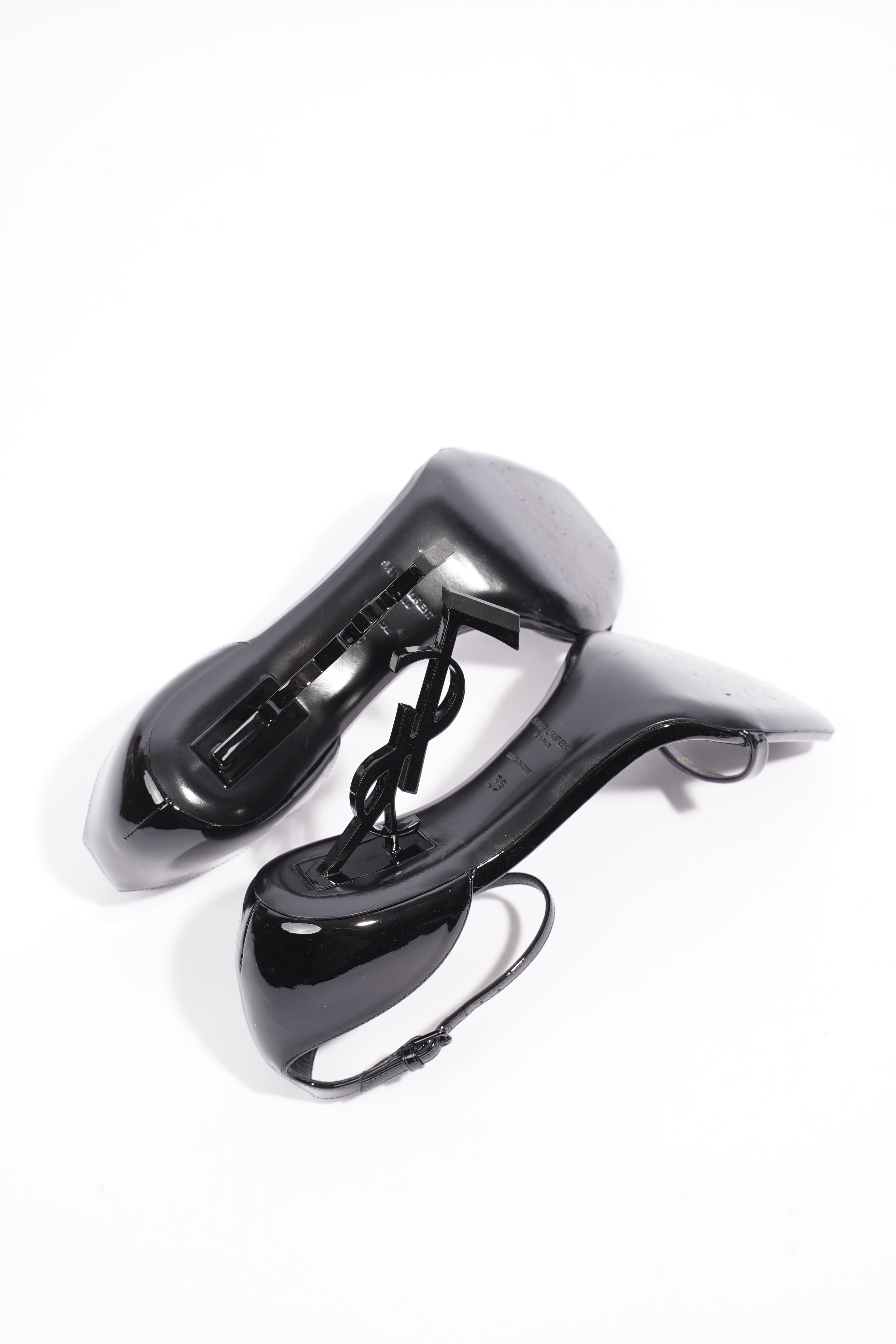 Saint Laurent Opyum Sandal 110 Black Patent Leather EU 39 UK 6