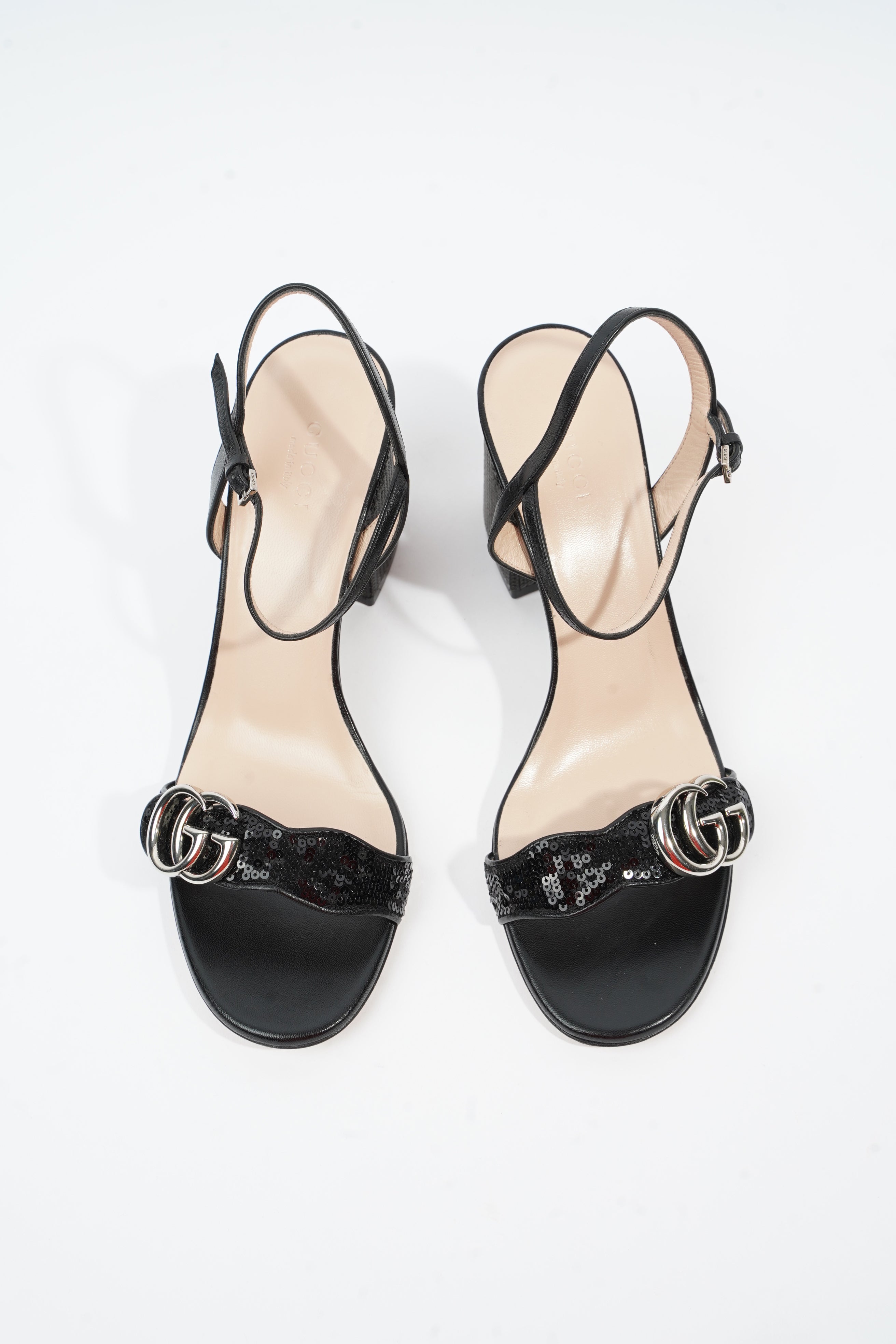 Gucci Marmont Mid Heel Black Sequin EU 38.5 UK 5.5