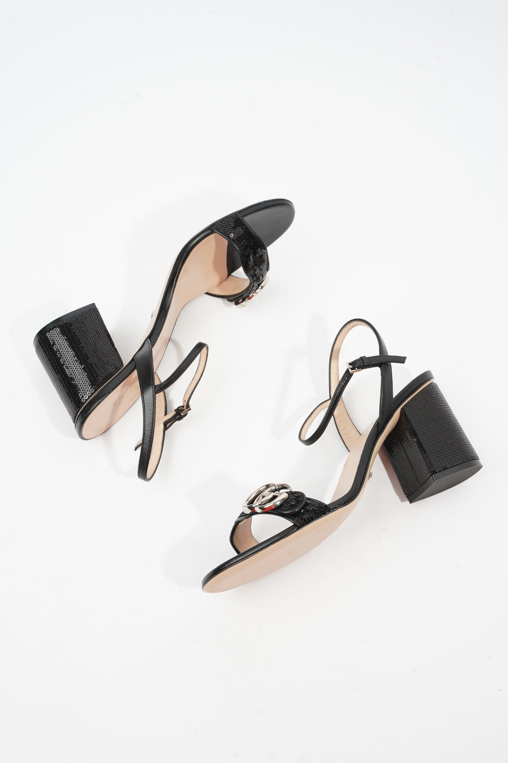 Gucci Marmont Mid Heel Black Sequin EU 38.5 UK 5.5