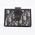 Christian Dior 5 Card Holder Blue And Grey Oblique Leather