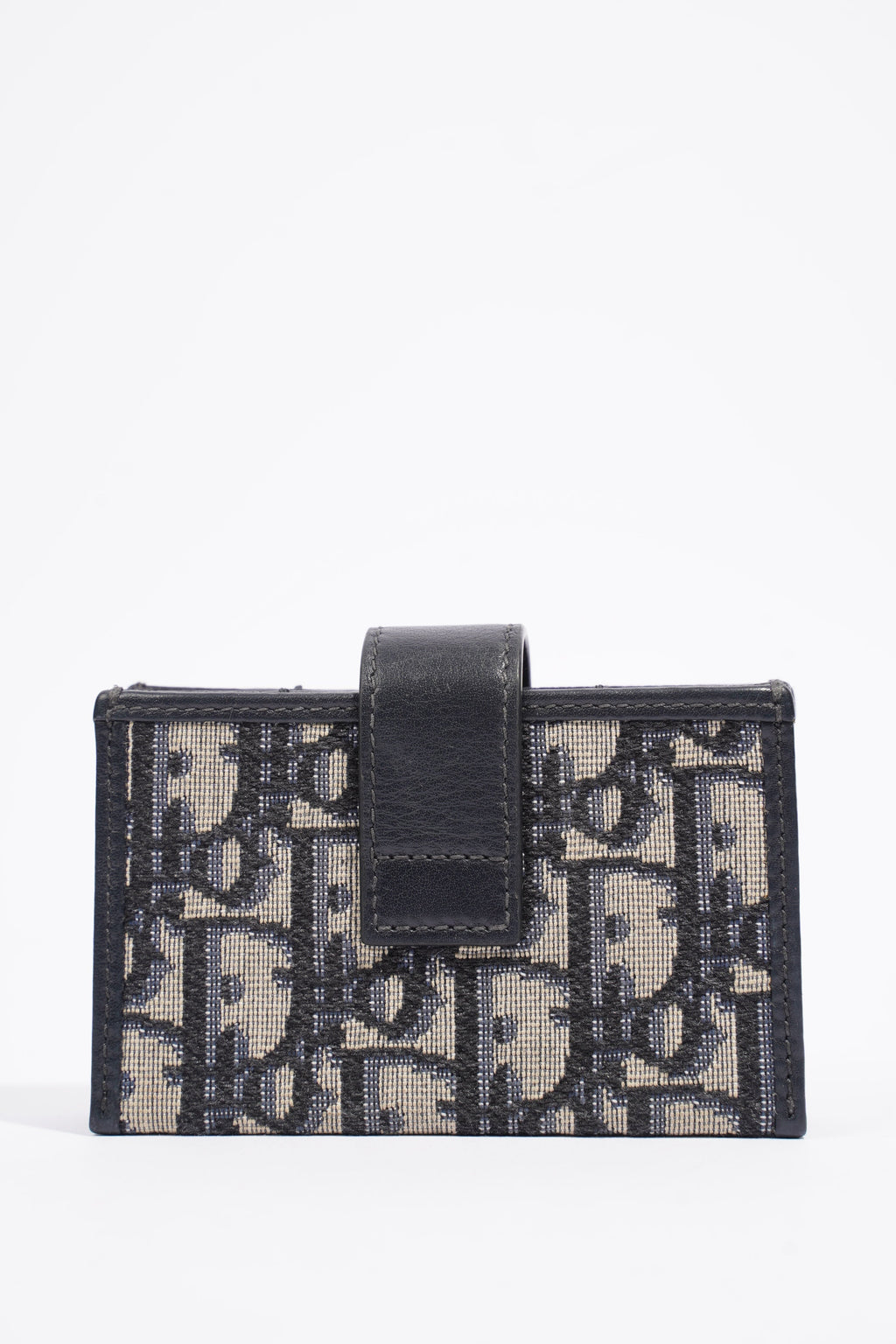 Christian Dior 5 Card Holder Blue And Grey Oblique Leather