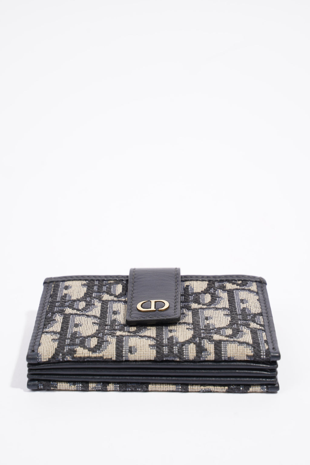 Christian Dior 5 Card Holder Blue And Grey Oblique Leather