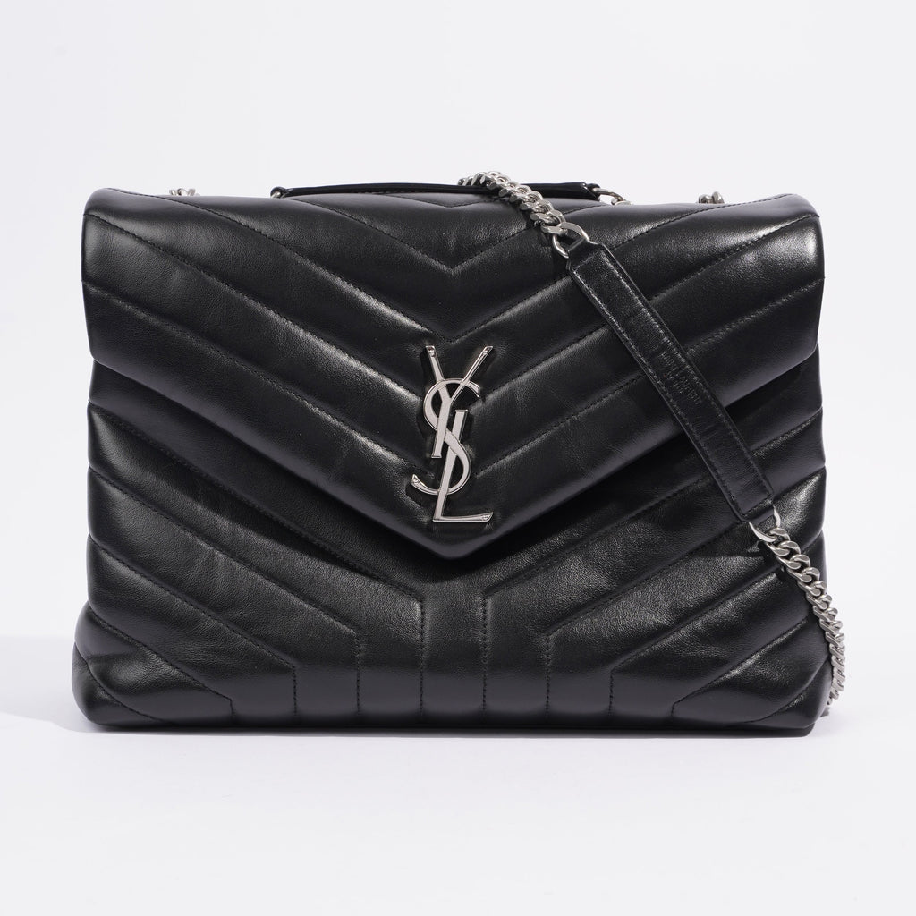 Saint Laurent Medium Lou Lou Black Calfskin Leather
