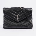Saint Laurent Medium Lou Lou Black Calfskin Leather