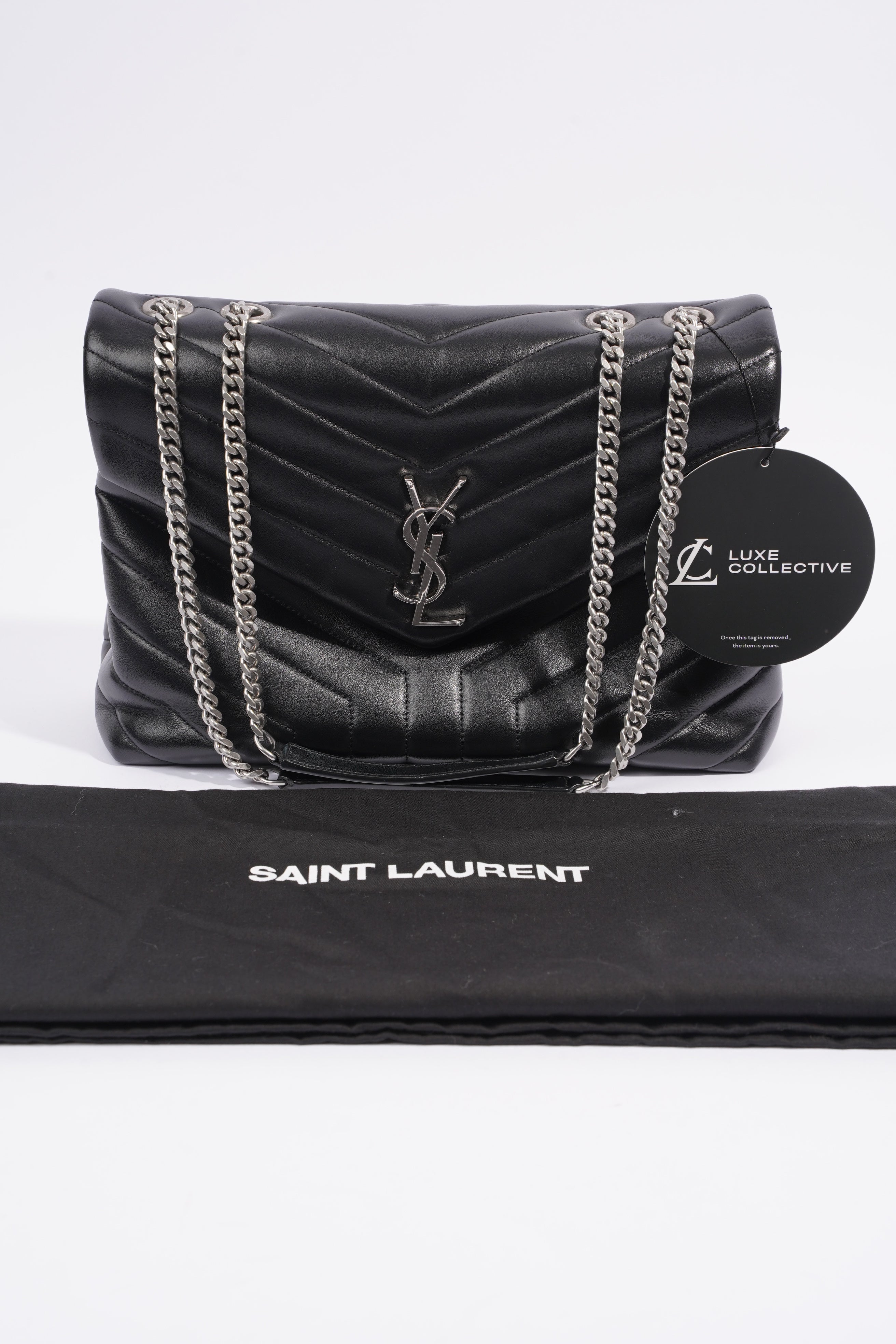 Saint Laurent Medium Lou Lou Black Calfskin Leather
