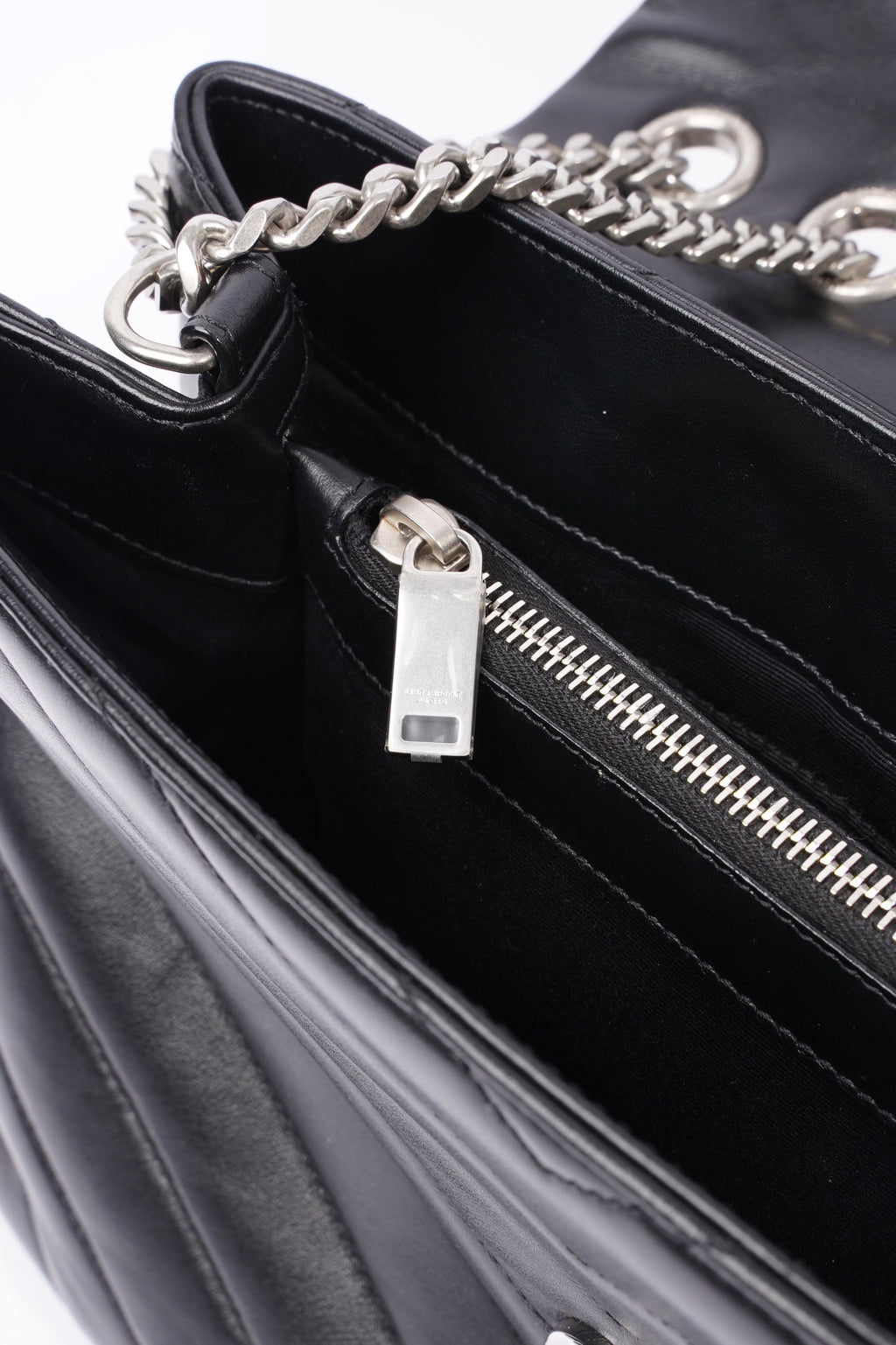 Saint Laurent Medium Lou Lou Black Calfskin Leather